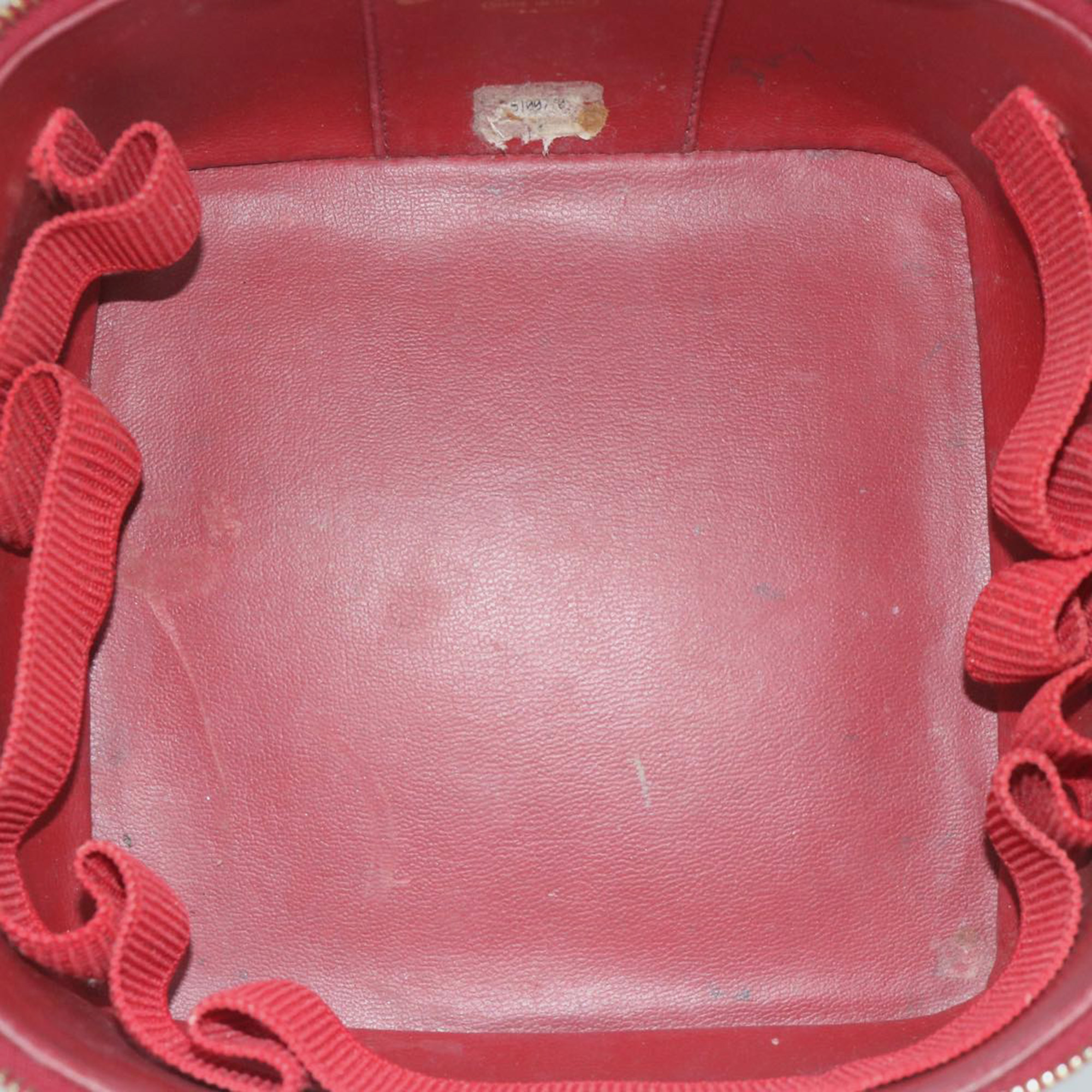 Chanel Red Leather Vanity Clutch