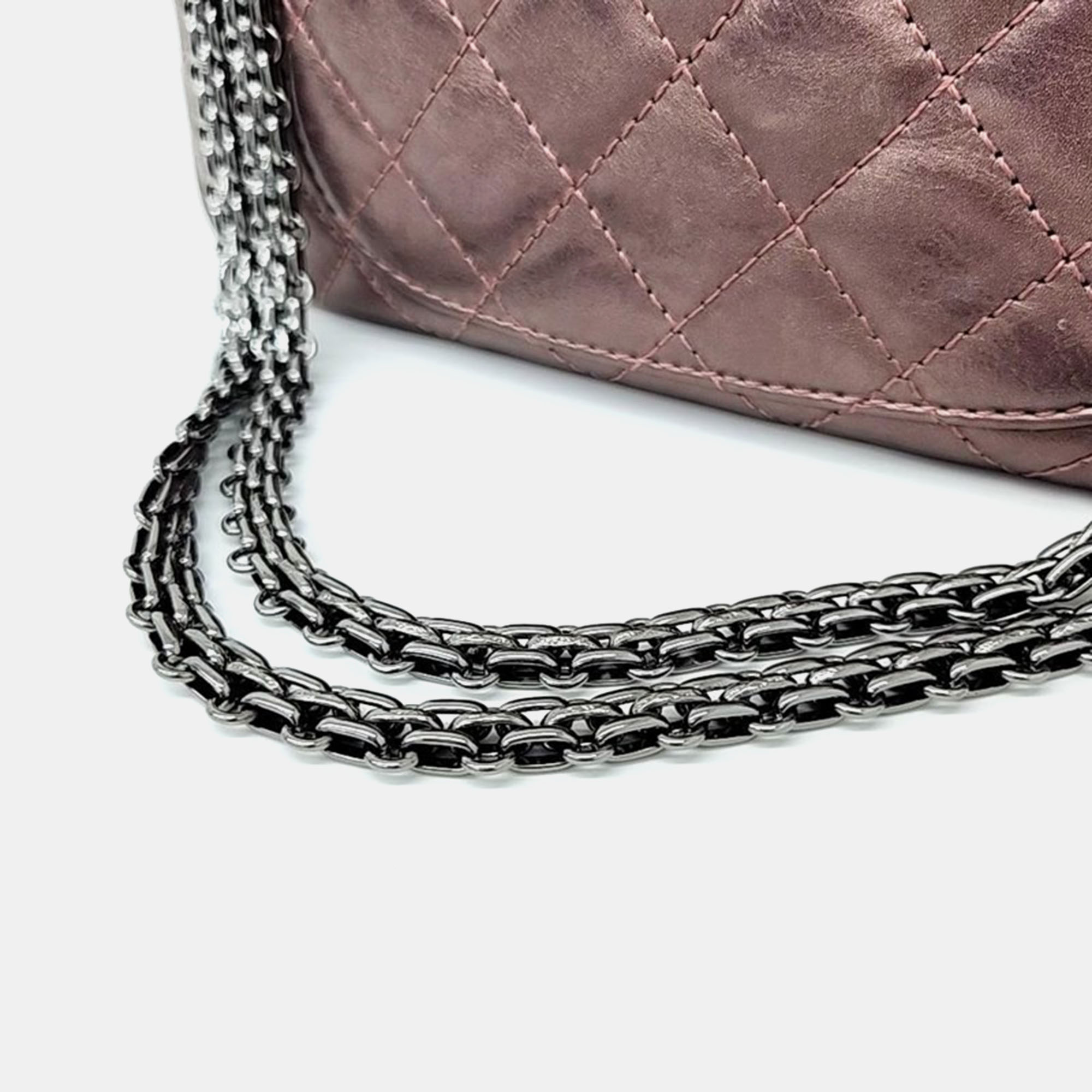 Chanel Rose Fonce Quilted Leather Small Reissue 2.55 Camera Bag