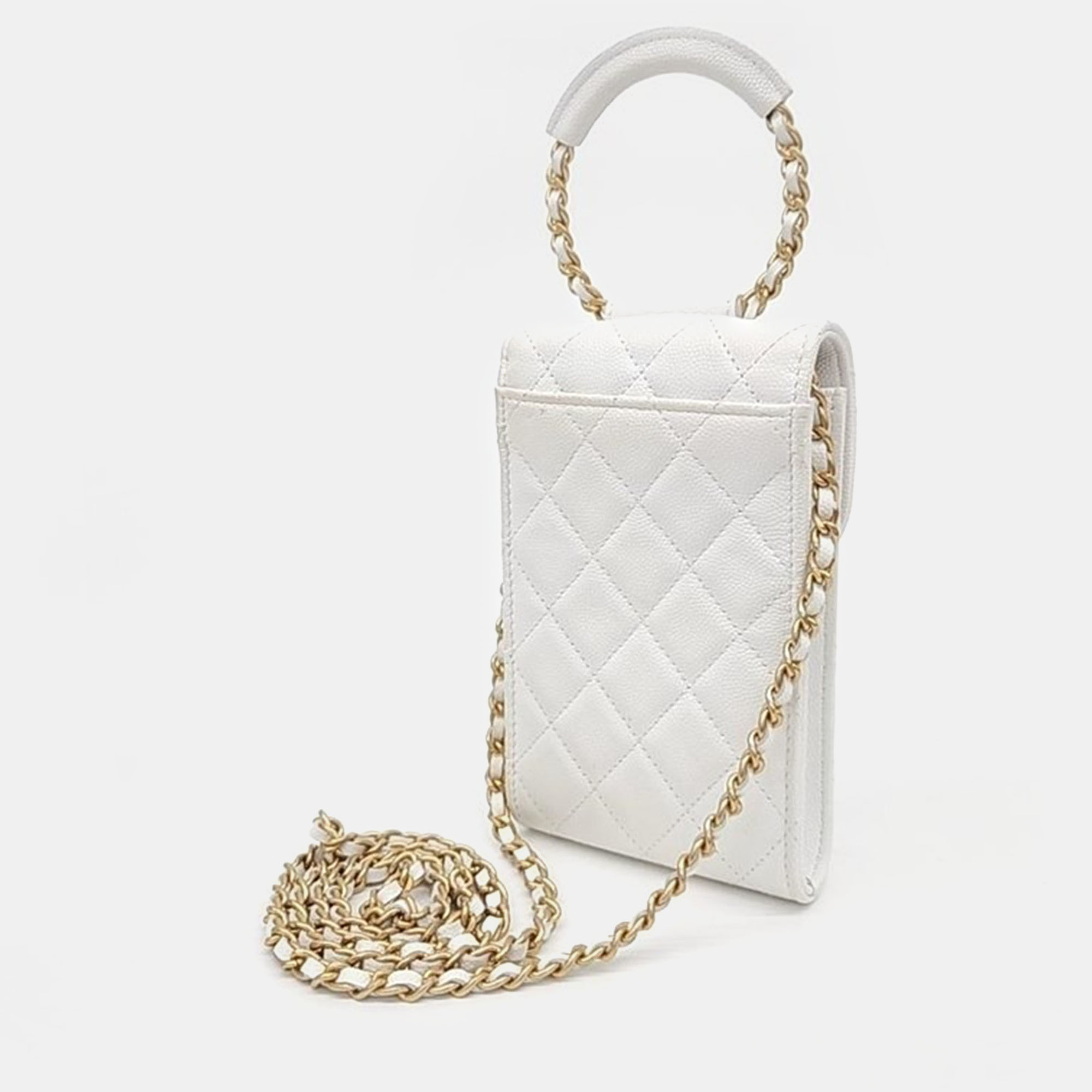 Chanel White Caviar Leather In The Loop Mini Crossbody Bag