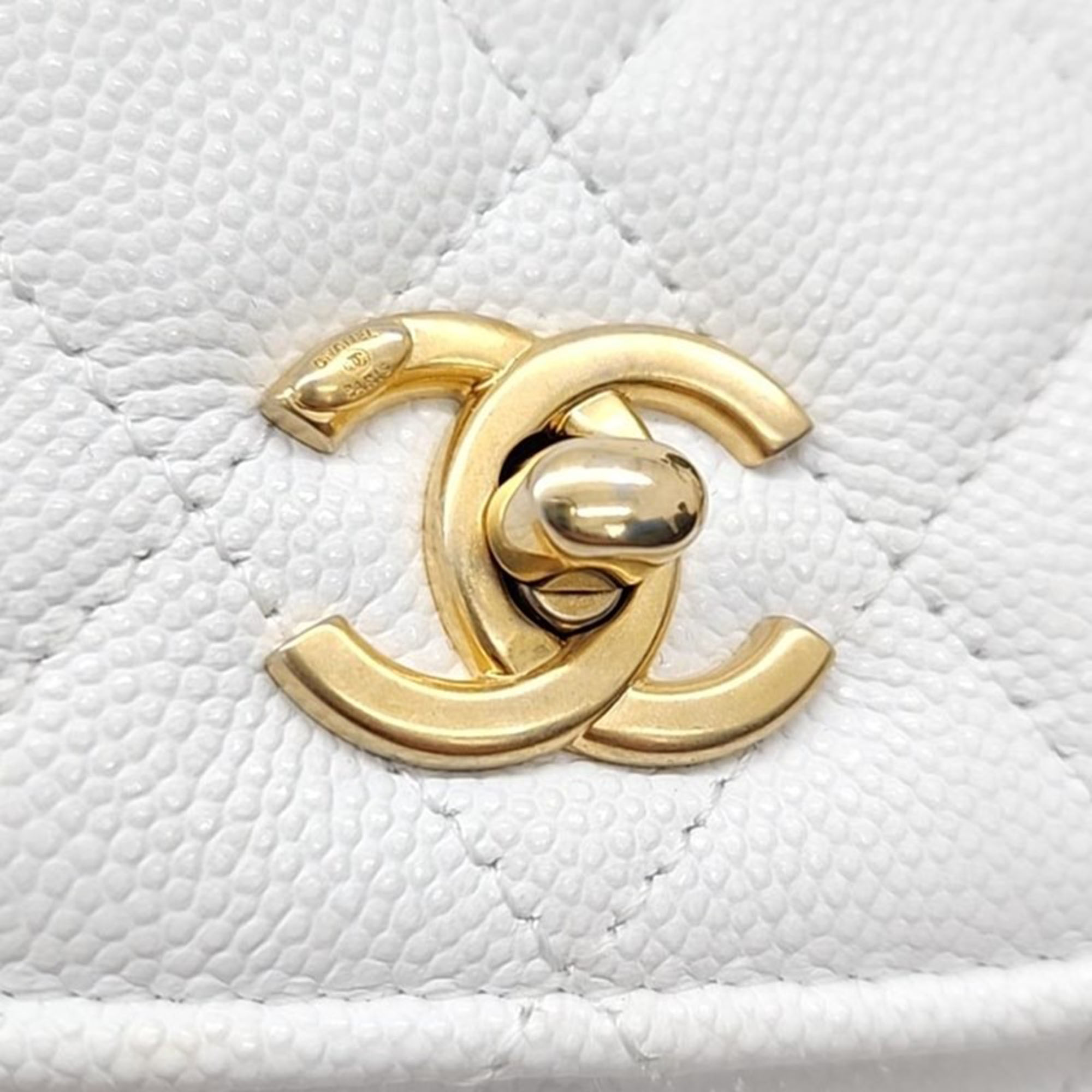 Chanel White Caviar Leather In The Loop Mini Crossbody Bag