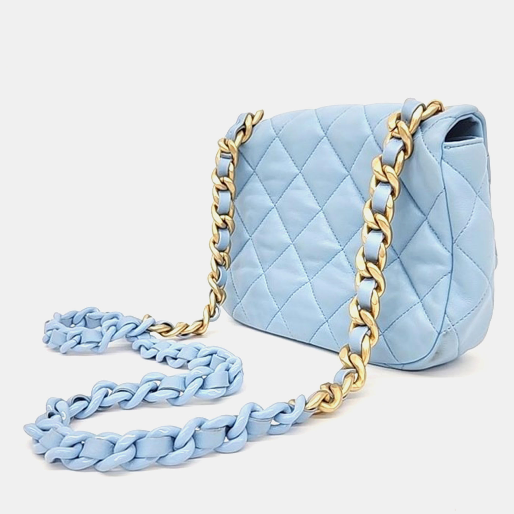 Chanel Blue Leather Candy Chain Flap Bag