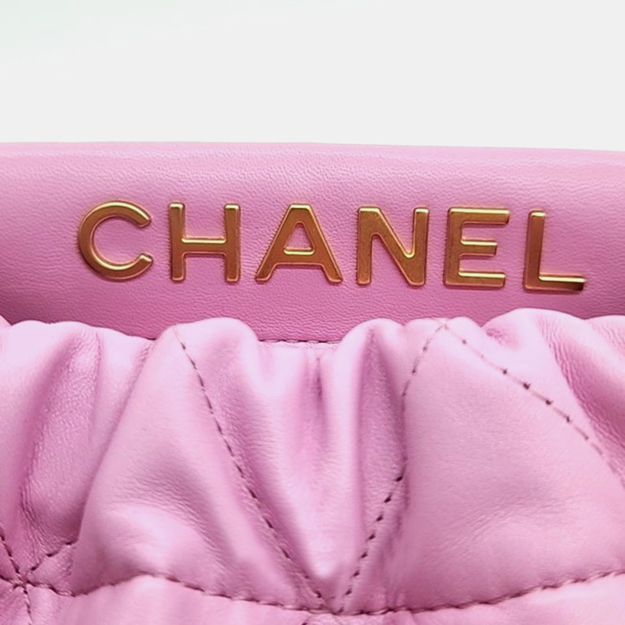 Chanel Pink Leather Small Bucket Bag