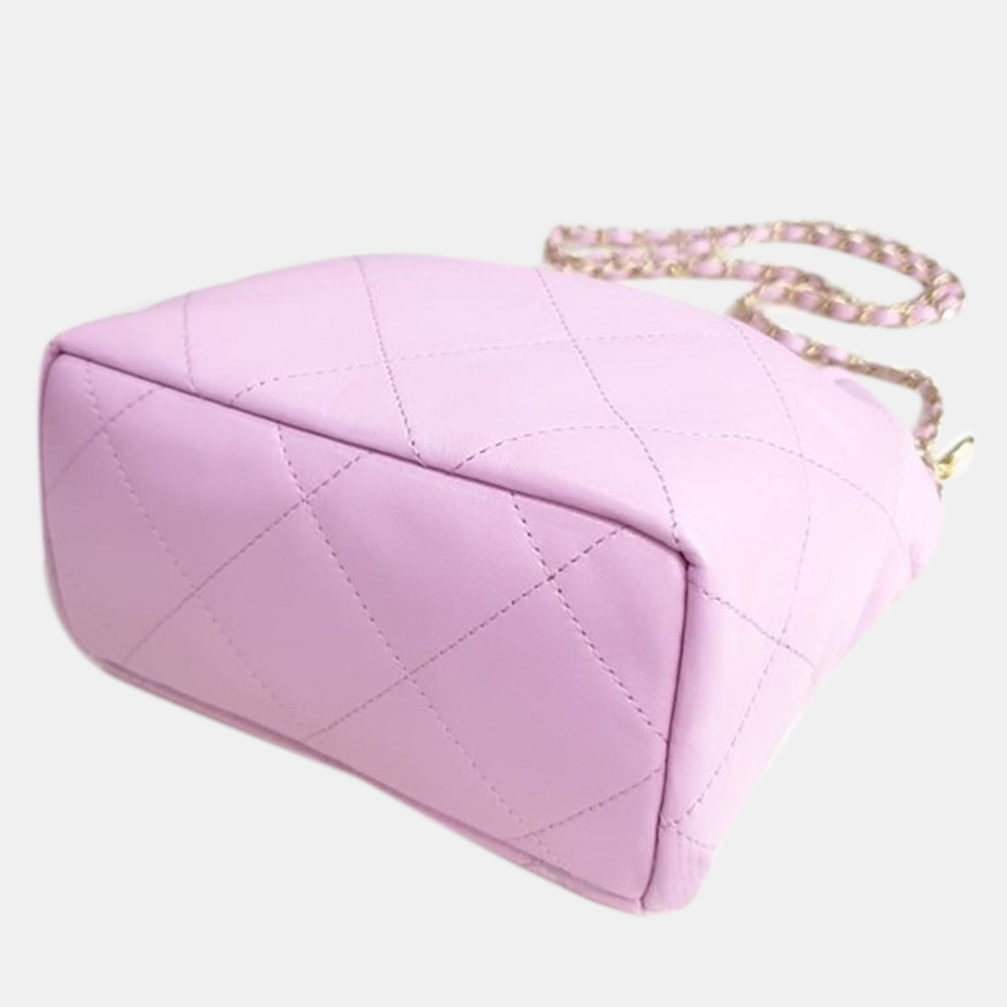 Chanel Pink Leather Small Bucket Bag