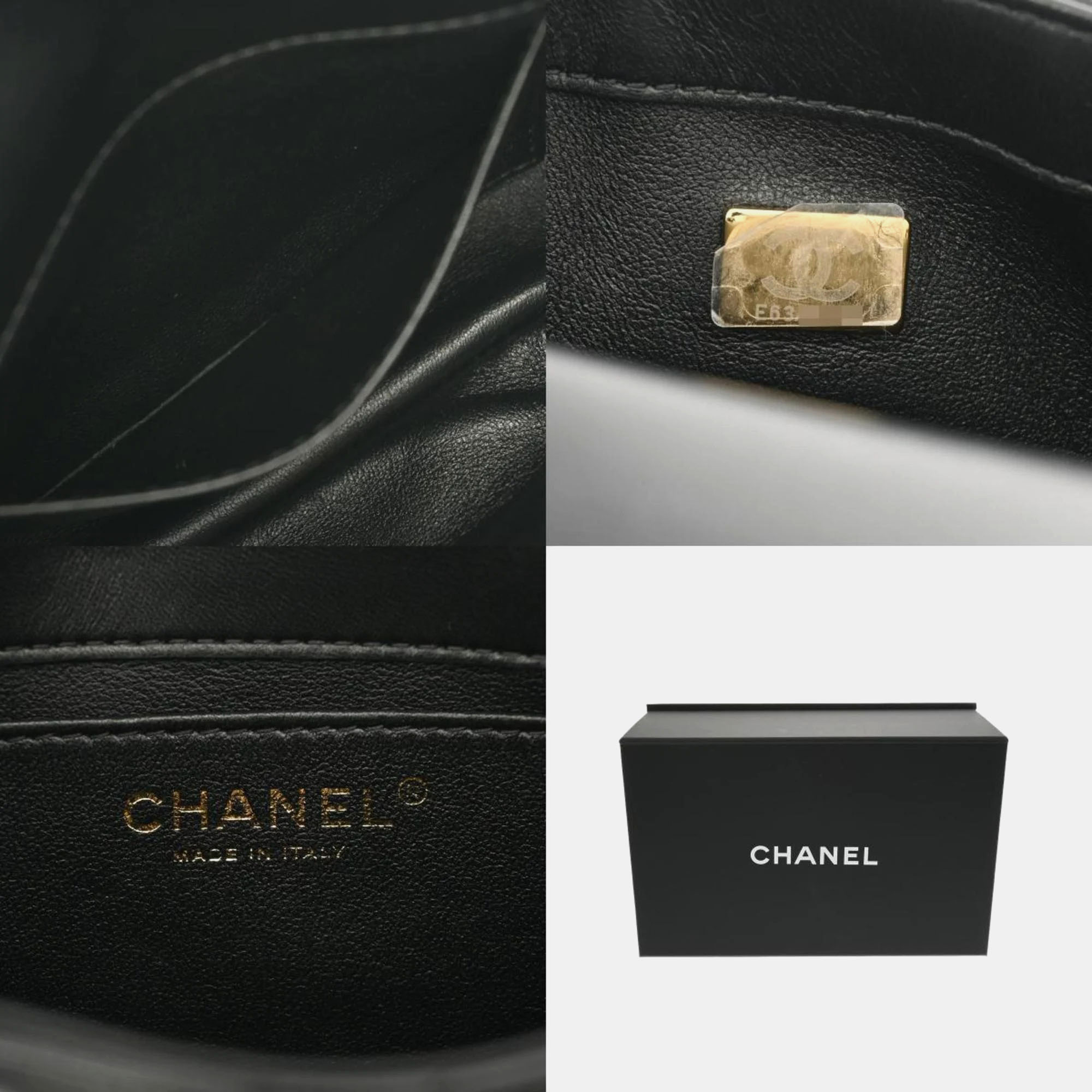 Chanel Black Lambskin Leather Mini Heart Charms Flap Bag