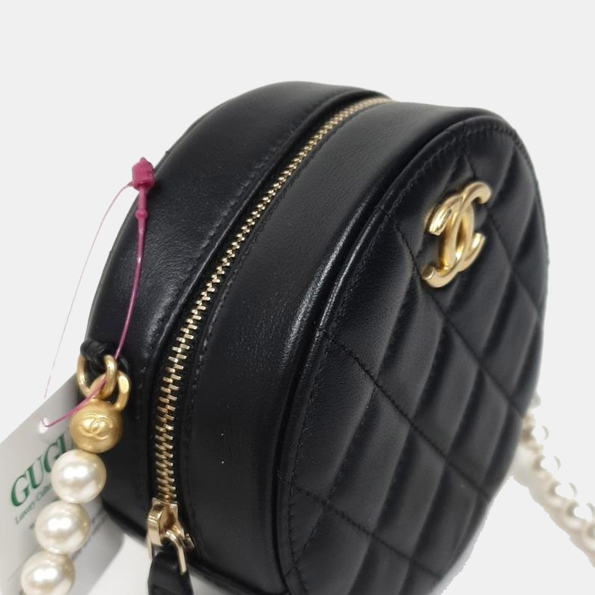 Chanel Pearl Chain Round Crossbody Bag