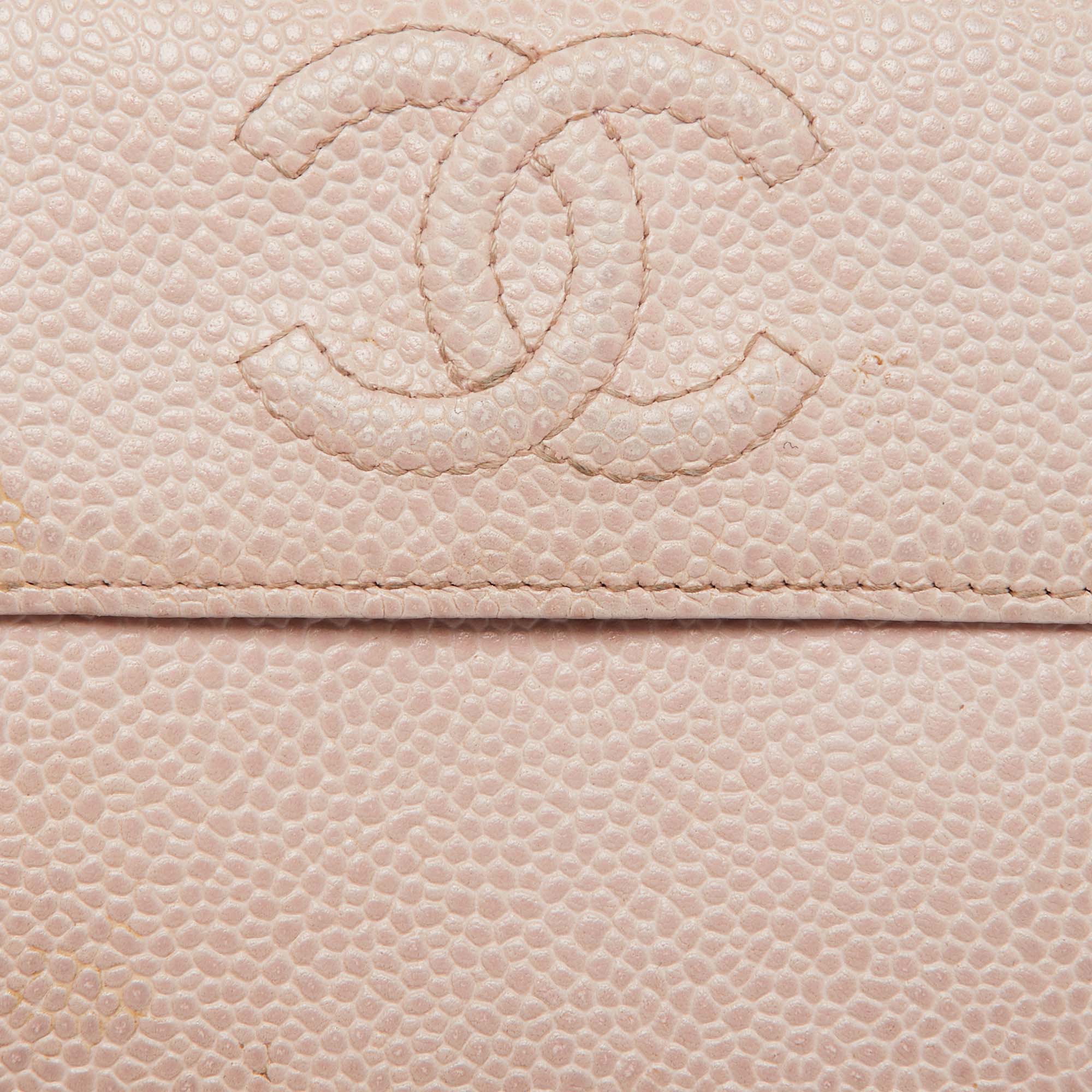 Chanel Pink Caviar Leather CC Compact Wallet