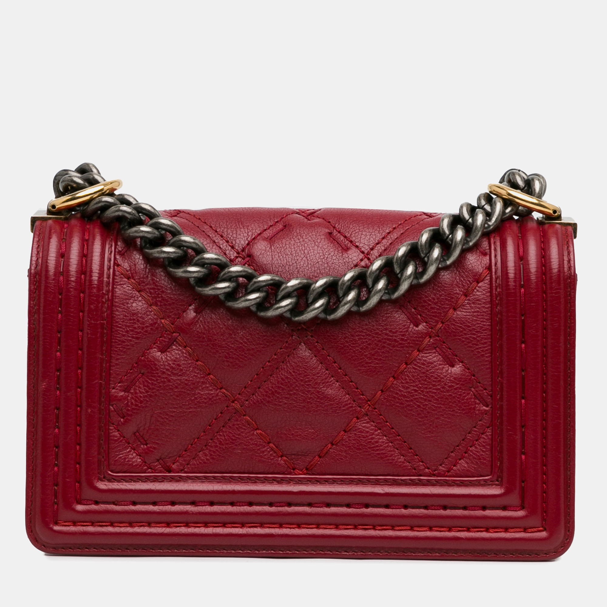 Chanel Small Grained Calfskin Boy Double Stitch Flap