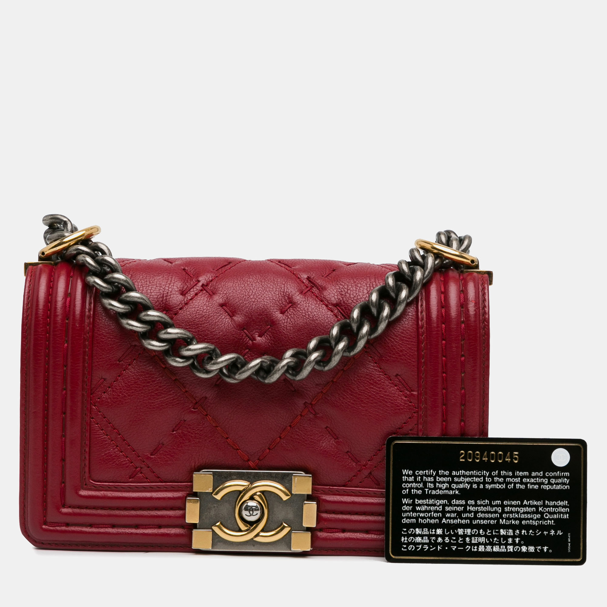 Chanel Small Grained Calfskin Boy Double Stitch Flap