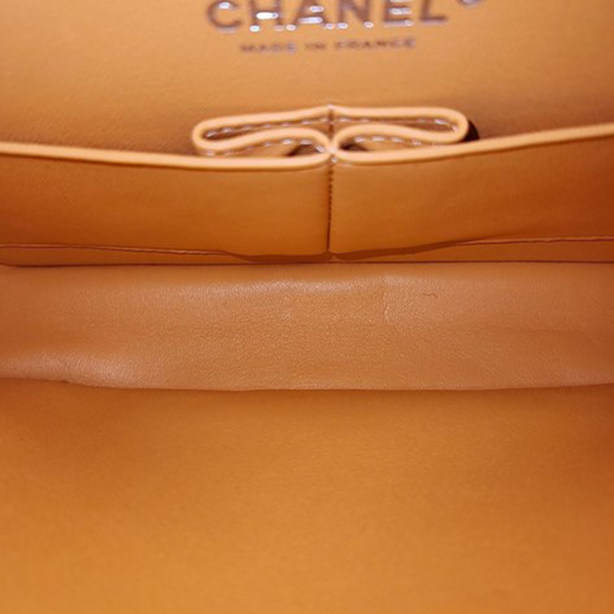 Chanel Orange Lambskin Medium Classic Flap Bag