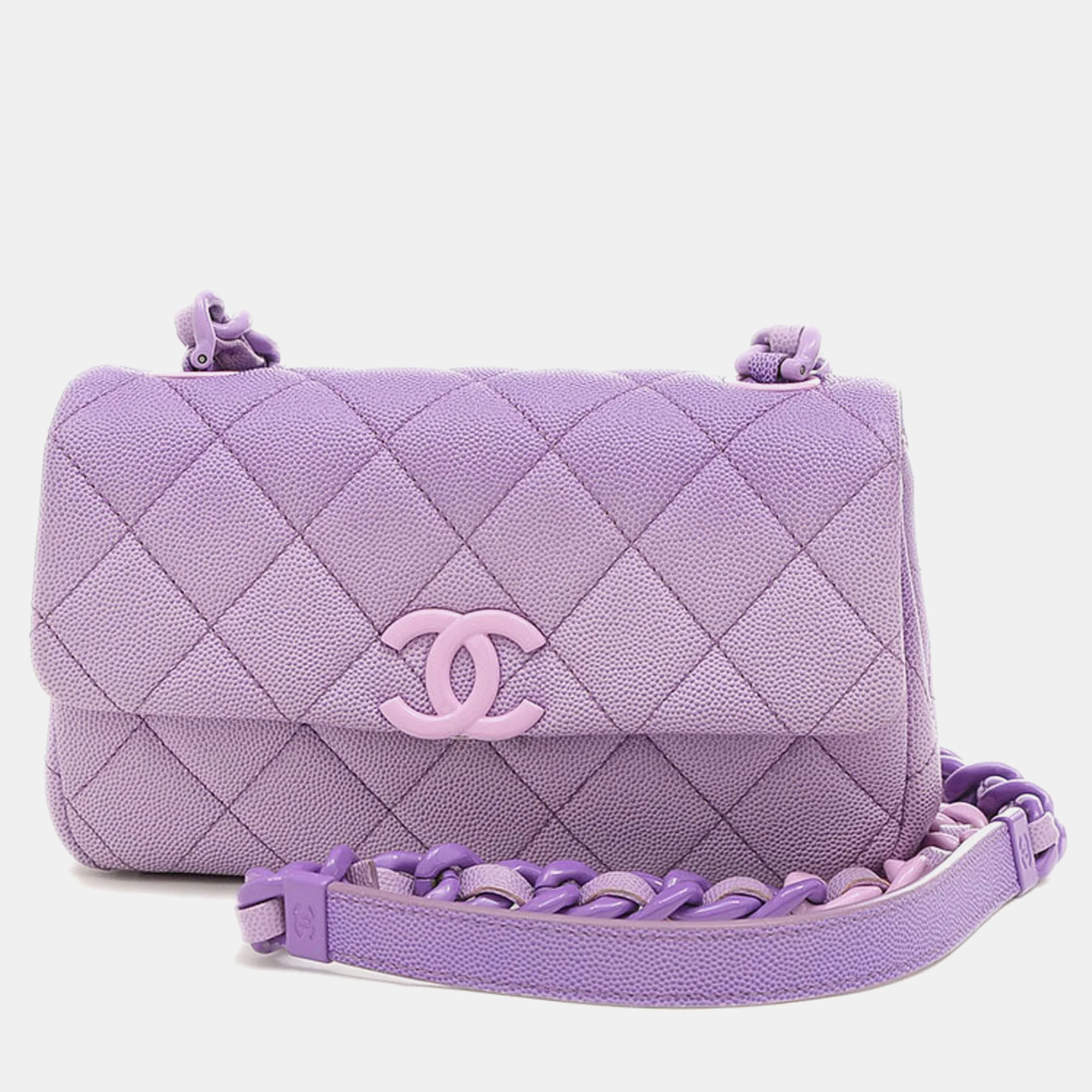 Chanel Purple Shaded Caviar Quilted My Everything Flap Bag