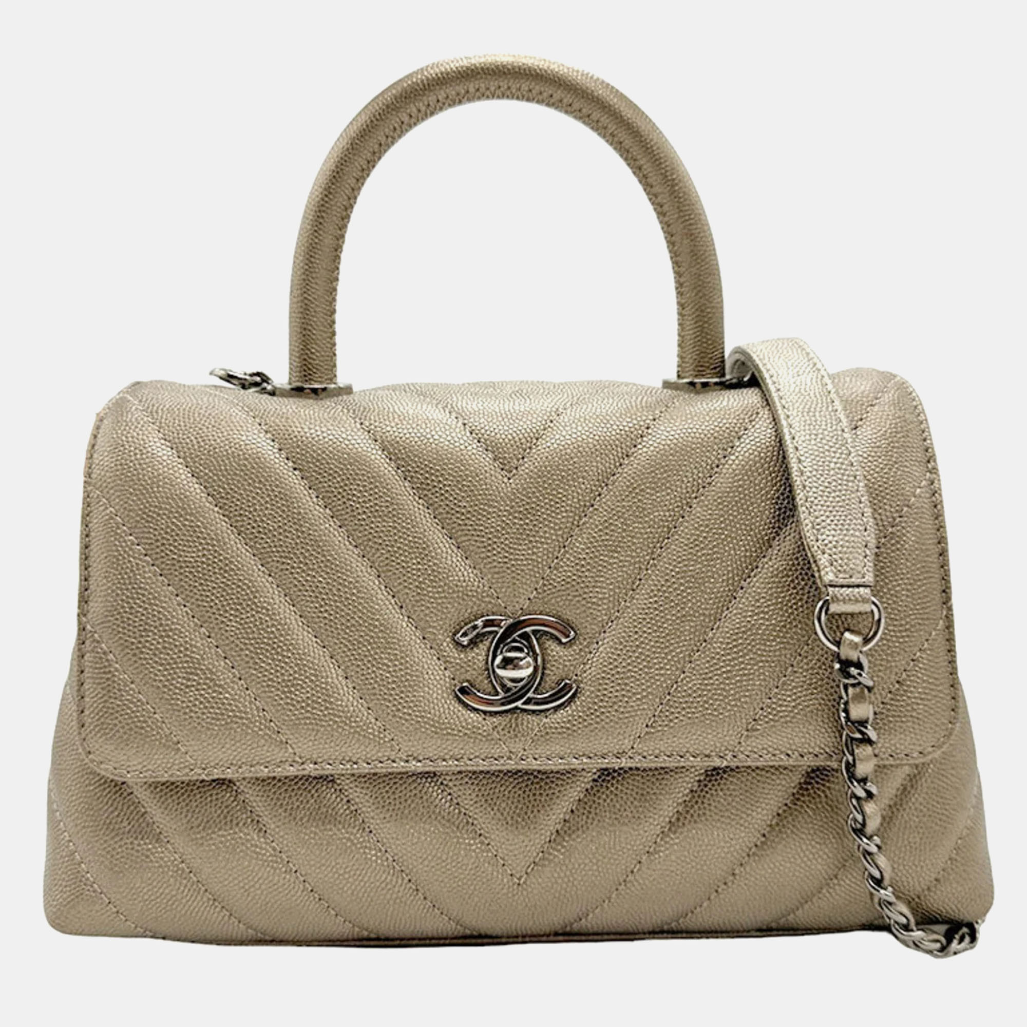 Chanel Caviar Leather XS Coco Handle Top Handle Bag