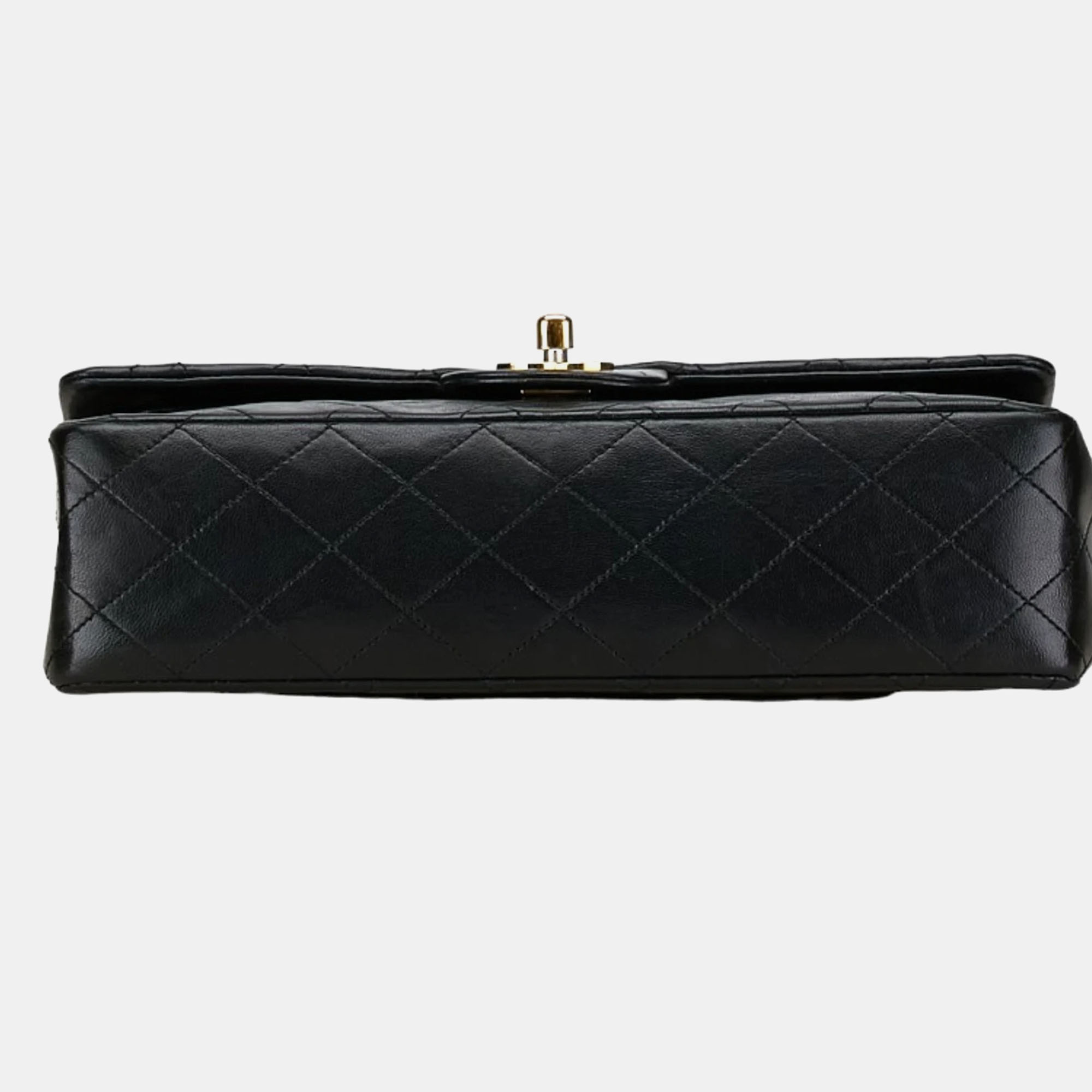 Chanel Black Leather Medium Classic Double Flap Shoulder Bag