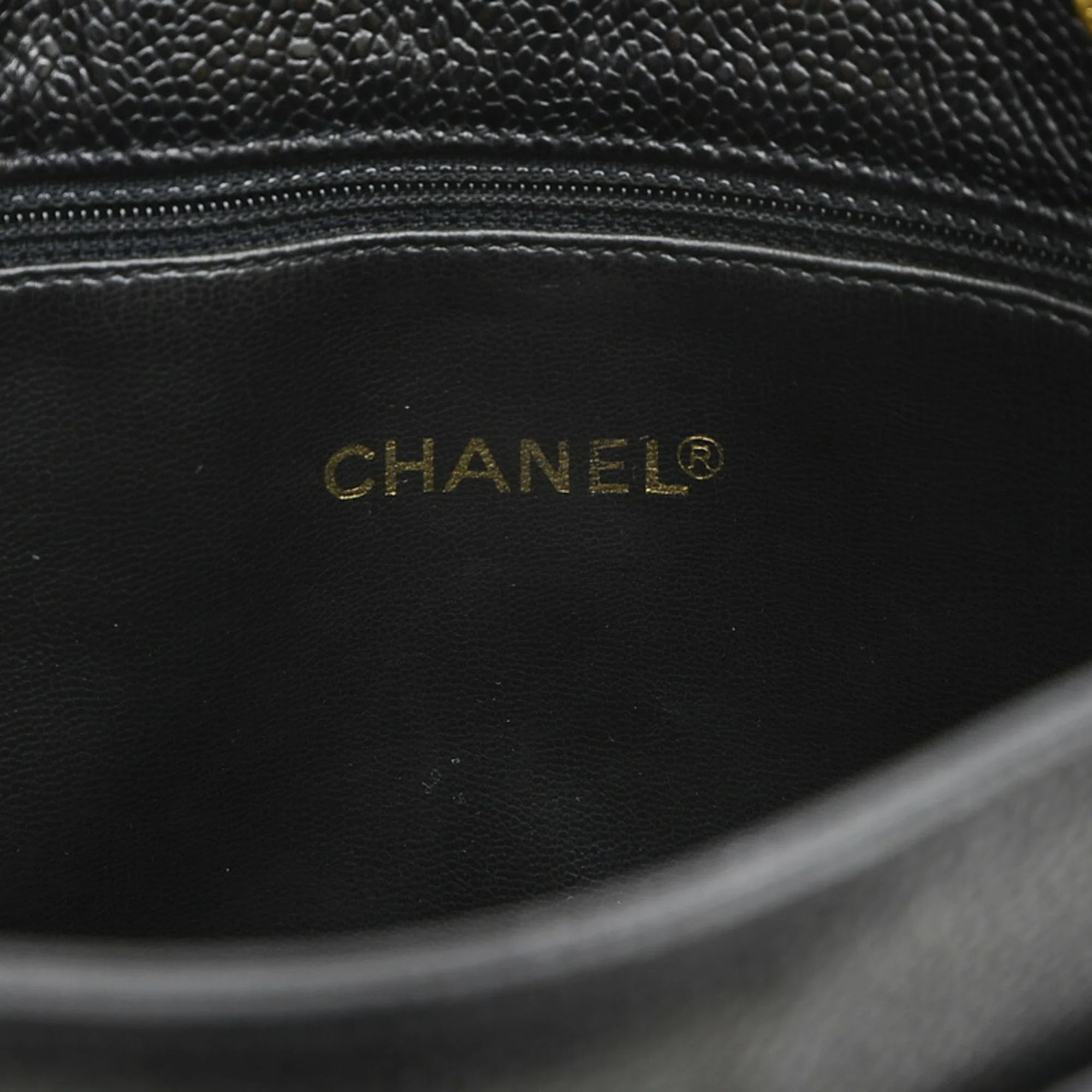 Chanel Black Caviar Leather Triple CC Tote Bag