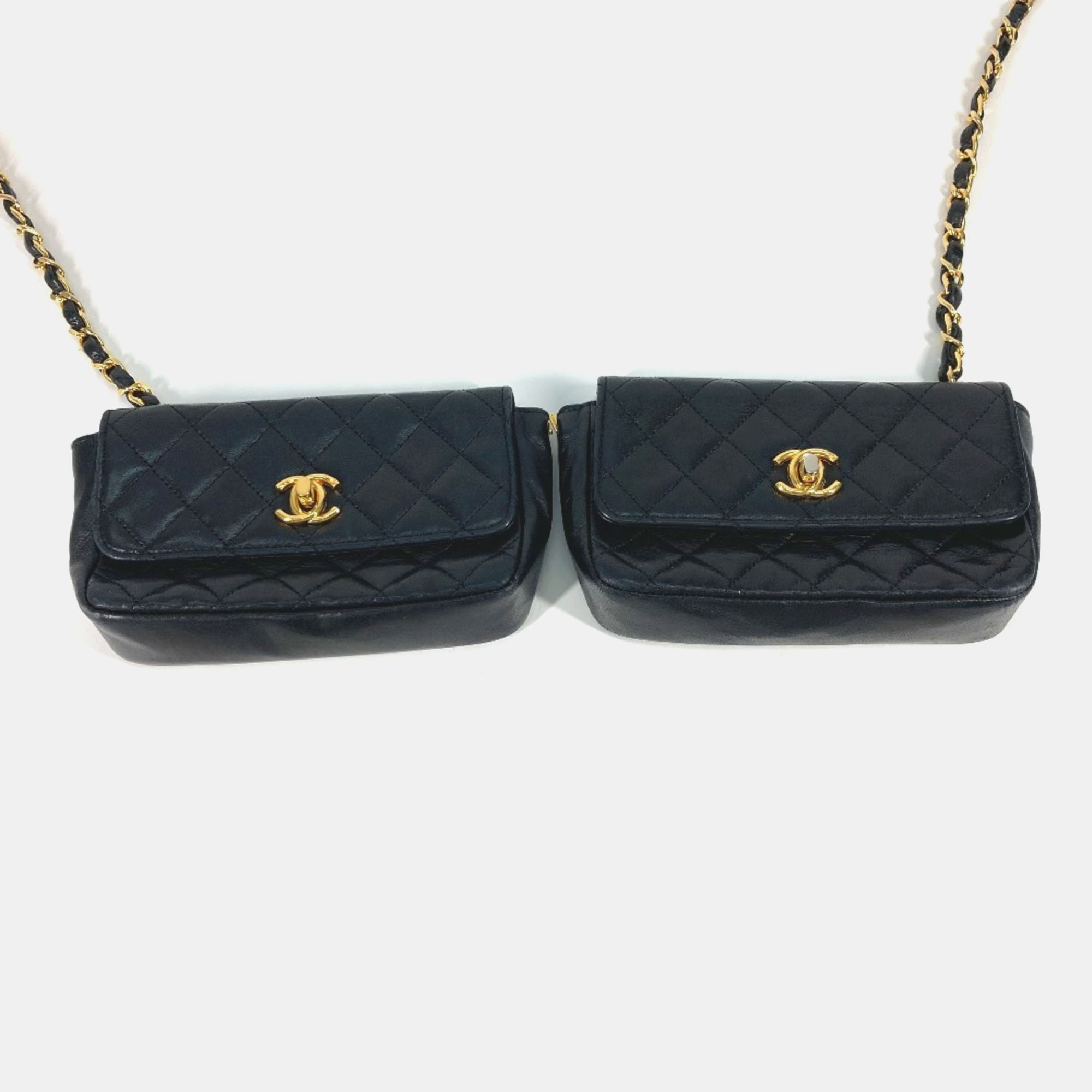 Chanel Quilted Leather Extra Mini Vintage Classic Flap Bag Set Of 2