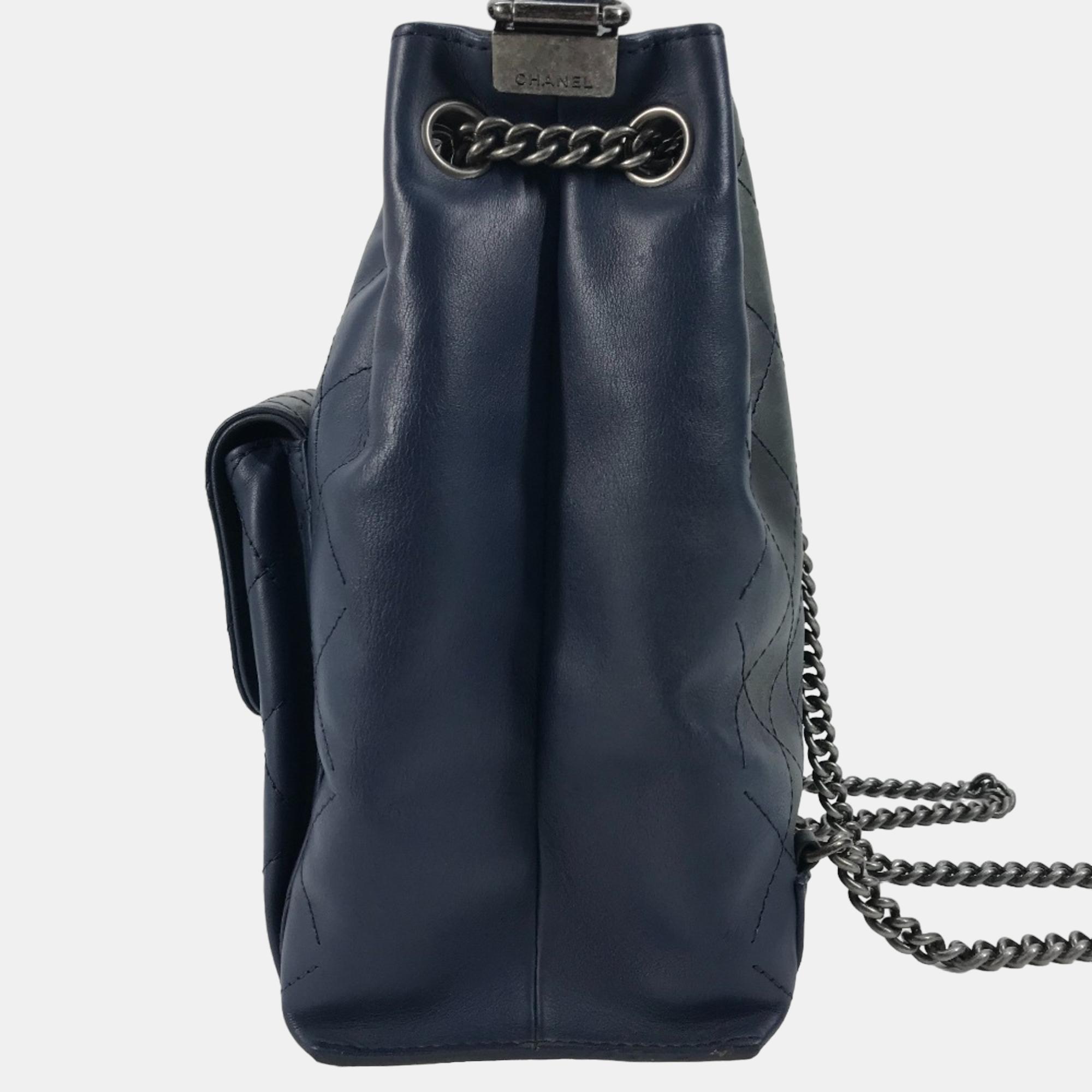 Chanel Blue Leather Urban Luxury Backpack