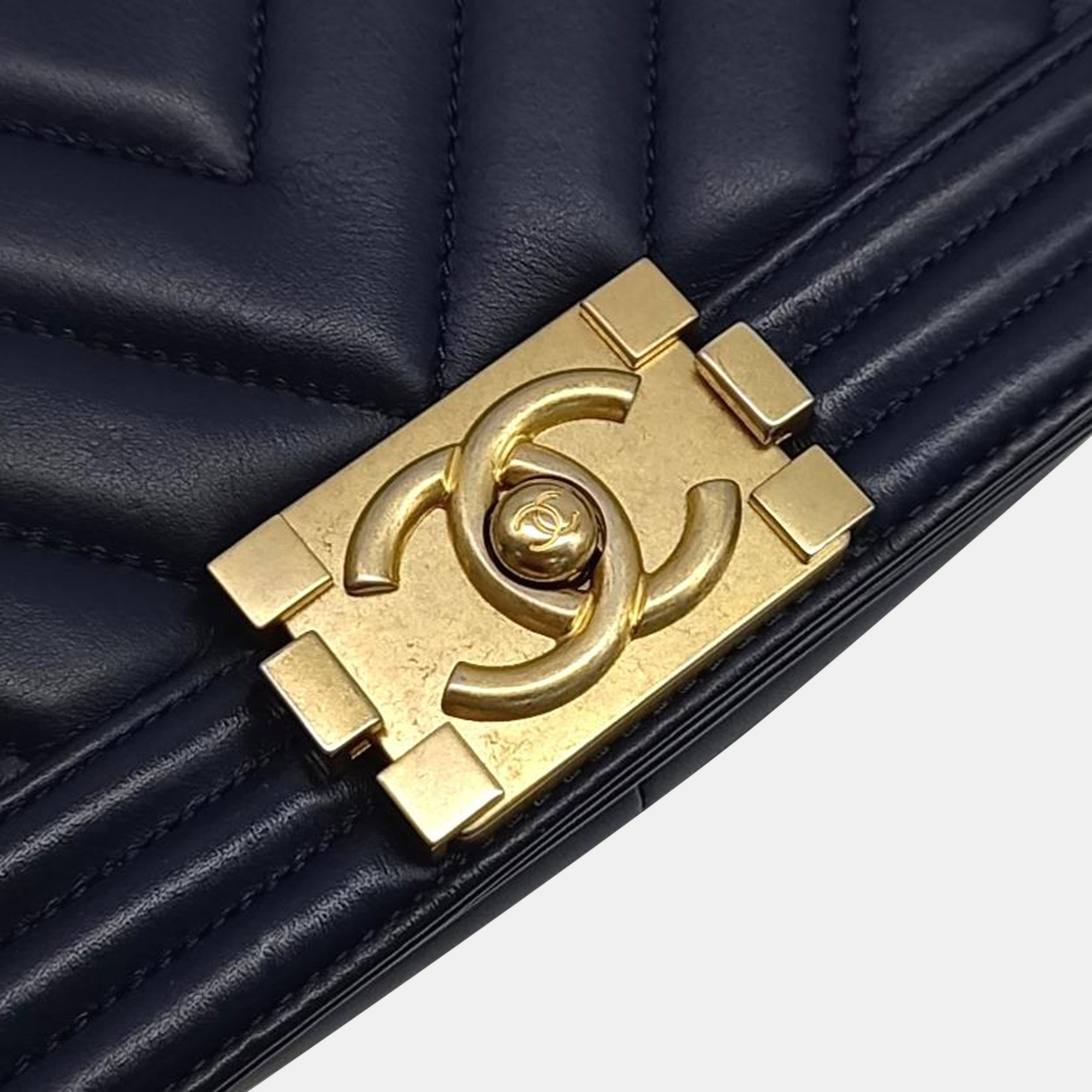 Chanel Lambskin Chevron Boy Medium Bag