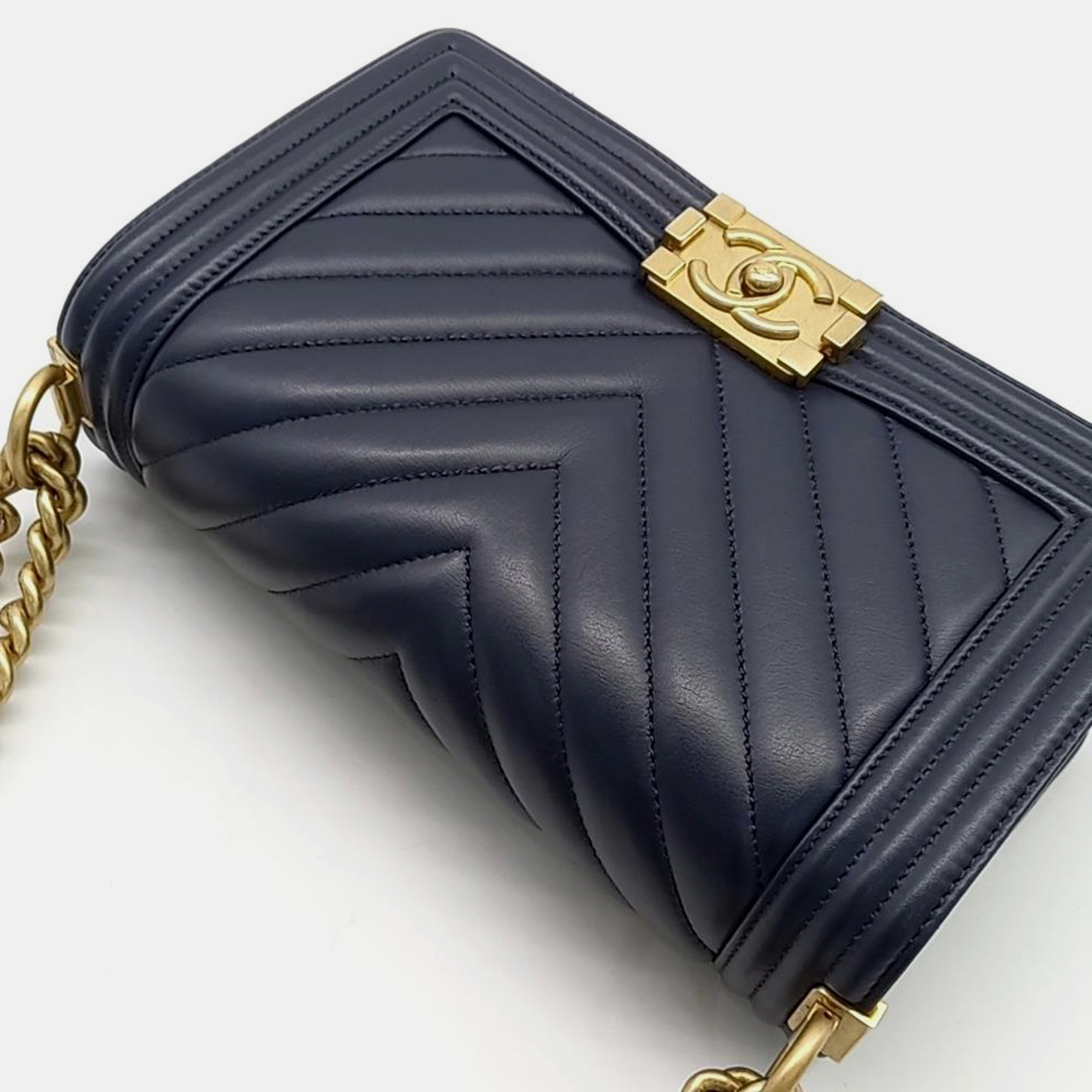 Chanel Lambskin Chevron Boy Medium Bag