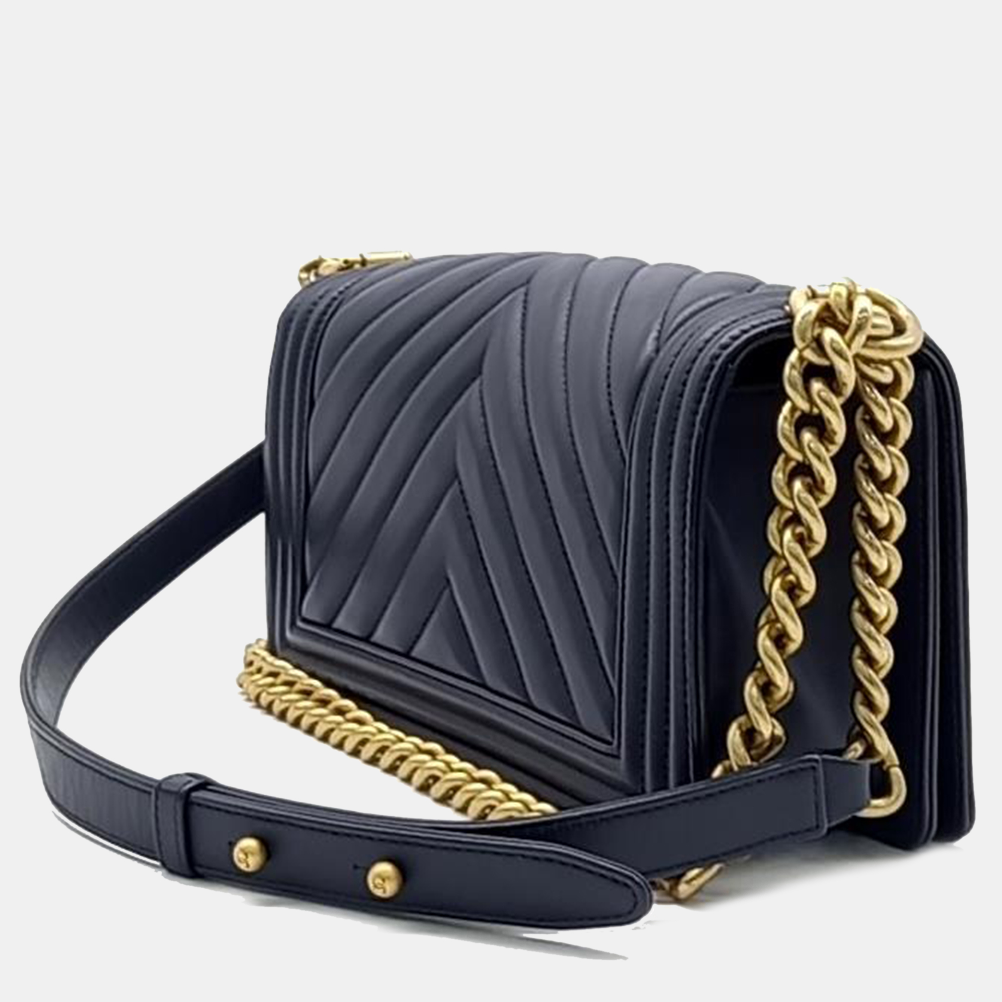 Chanel Lambskin Chevron Boy Medium Bag