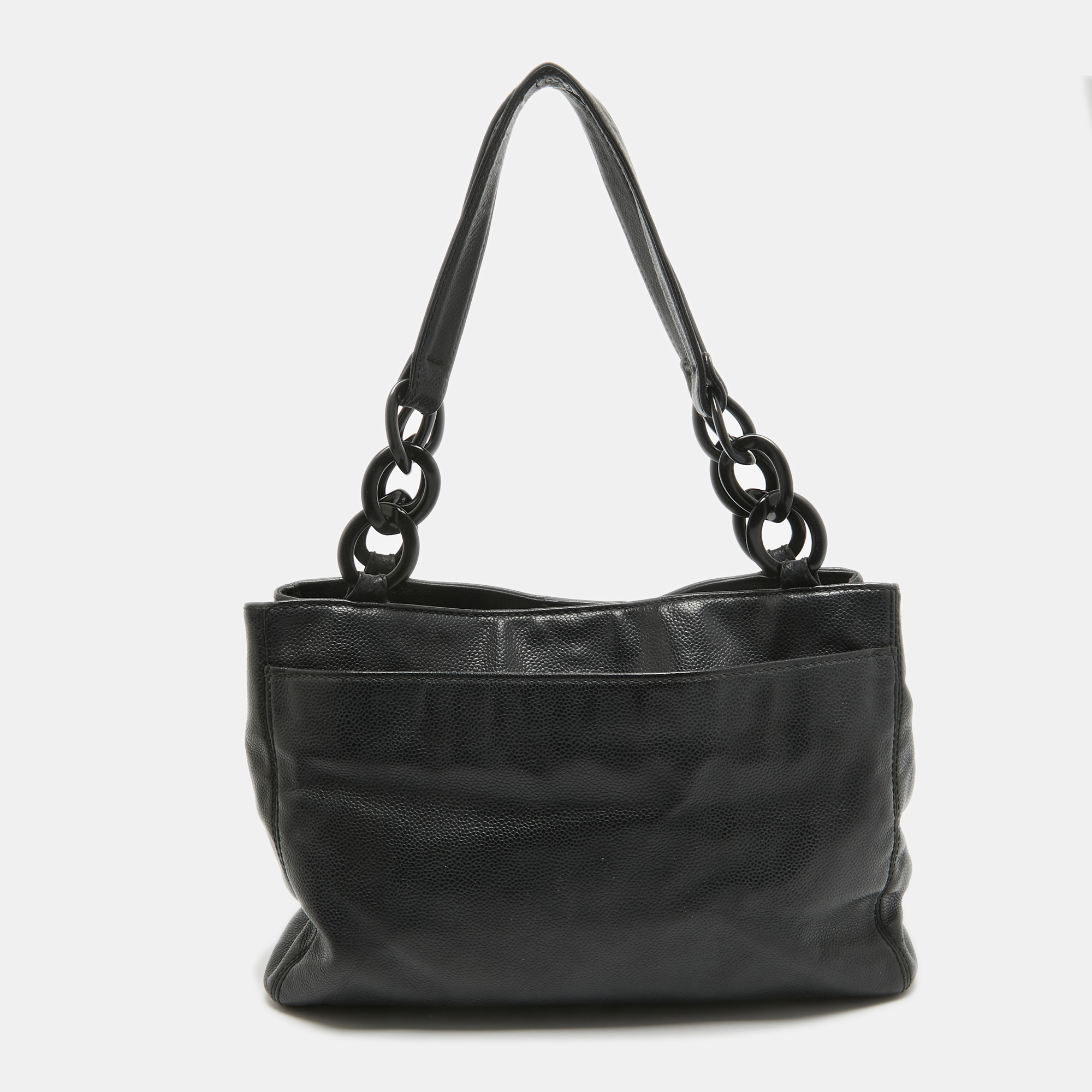 Chanel Black Leather Bekko Shopper Tote