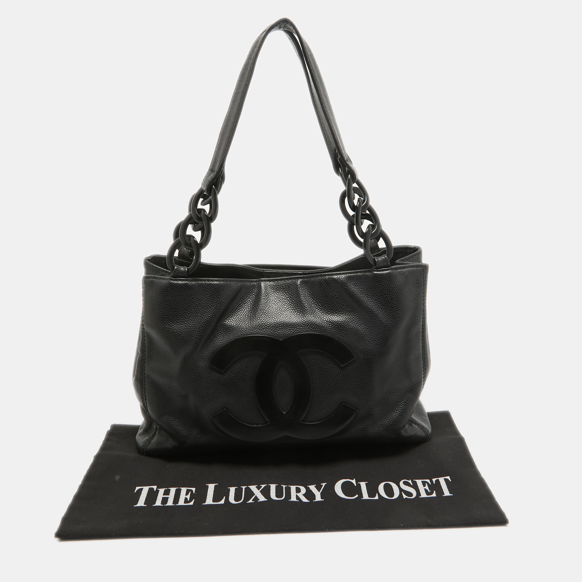 Chanel Black Leather Bekko Shopper Tote