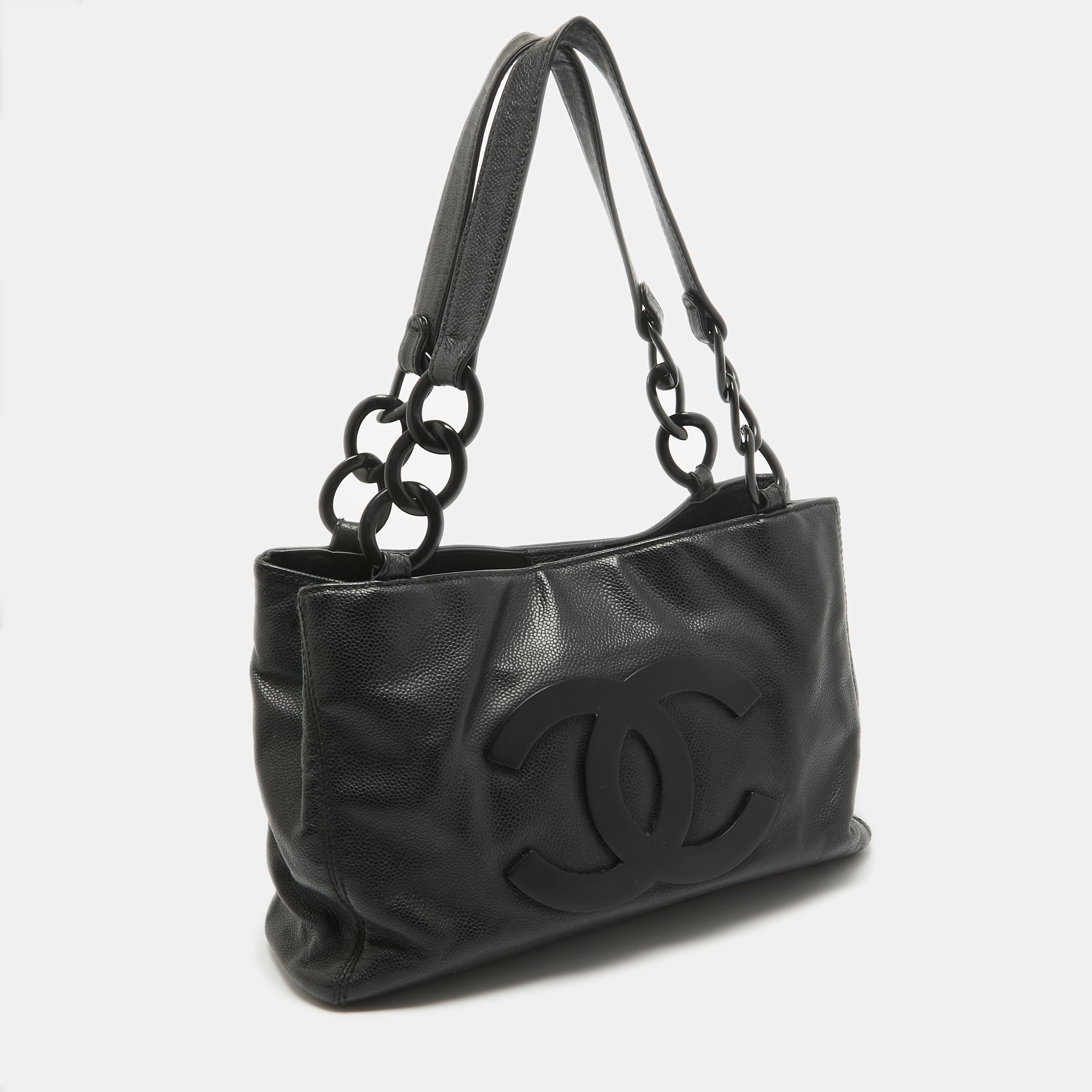 Chanel Black Leather Bekko Shopper Tote