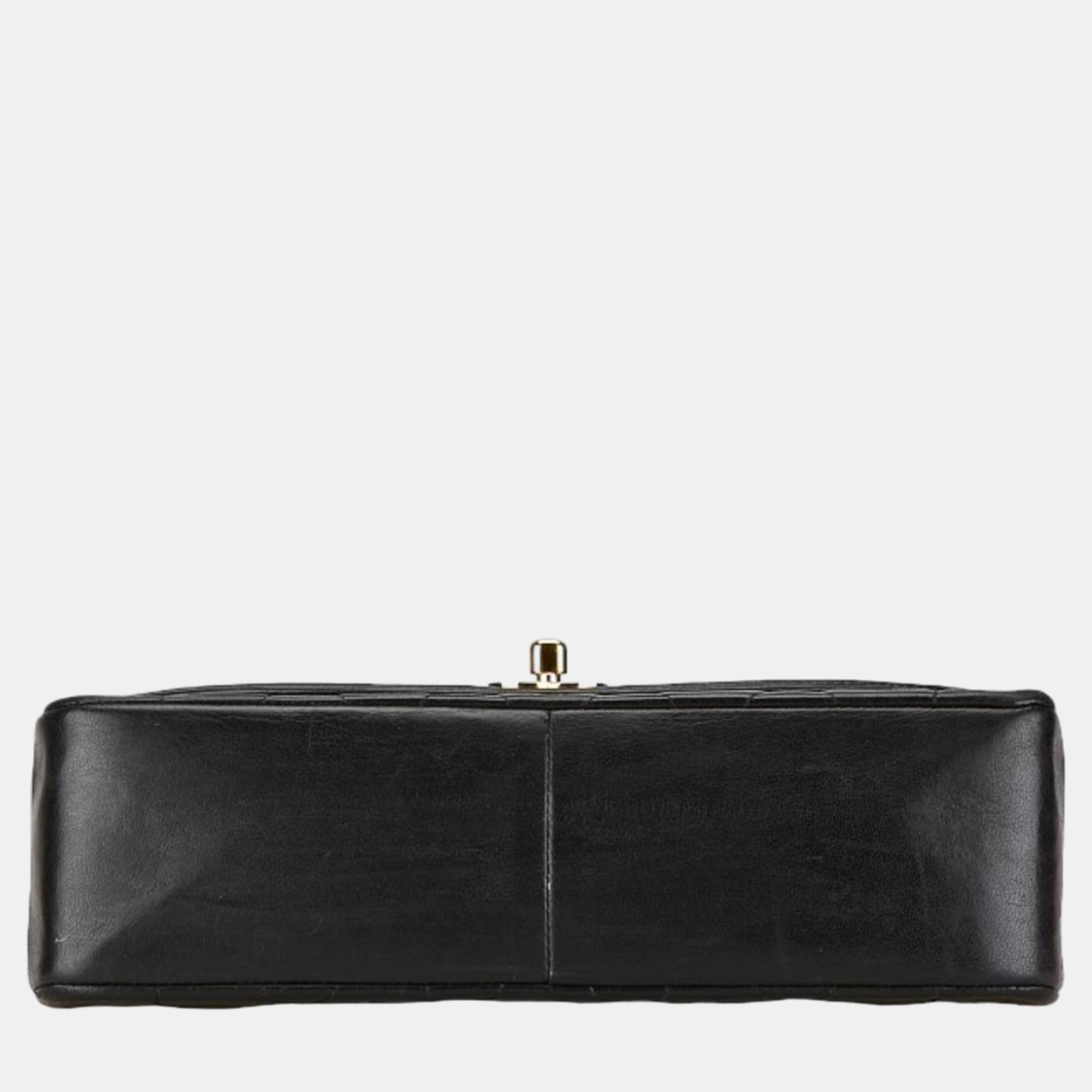 Chanel Black Leather Vintage Diana Shoulder Bag