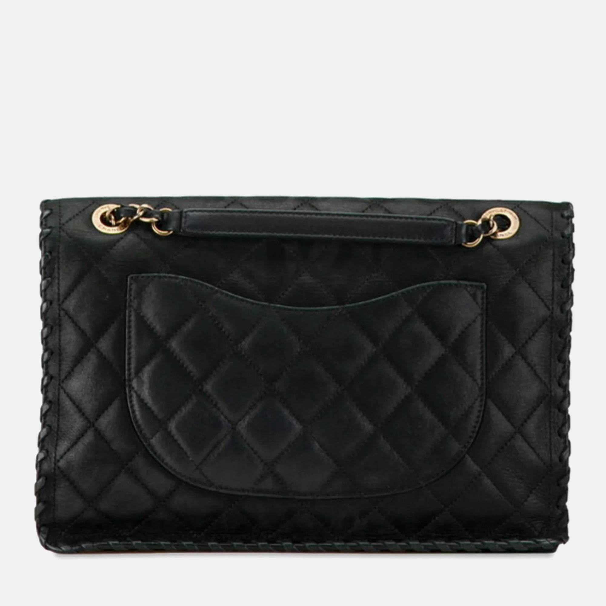 Chanel Black Leather  Happy Stitch Shoulder Bag