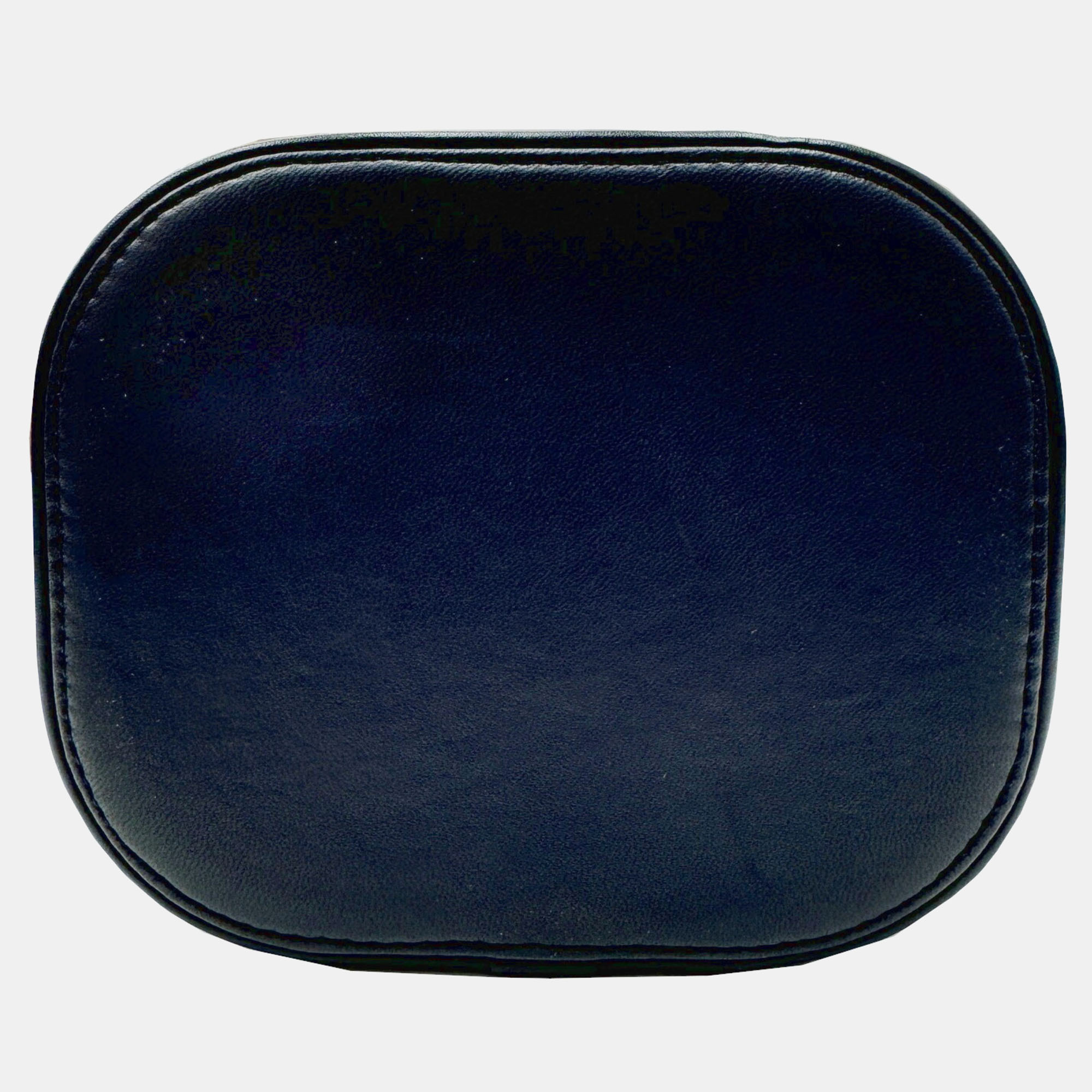 Chanel Navy Blue Lambskin CC Vanity Case With Chain