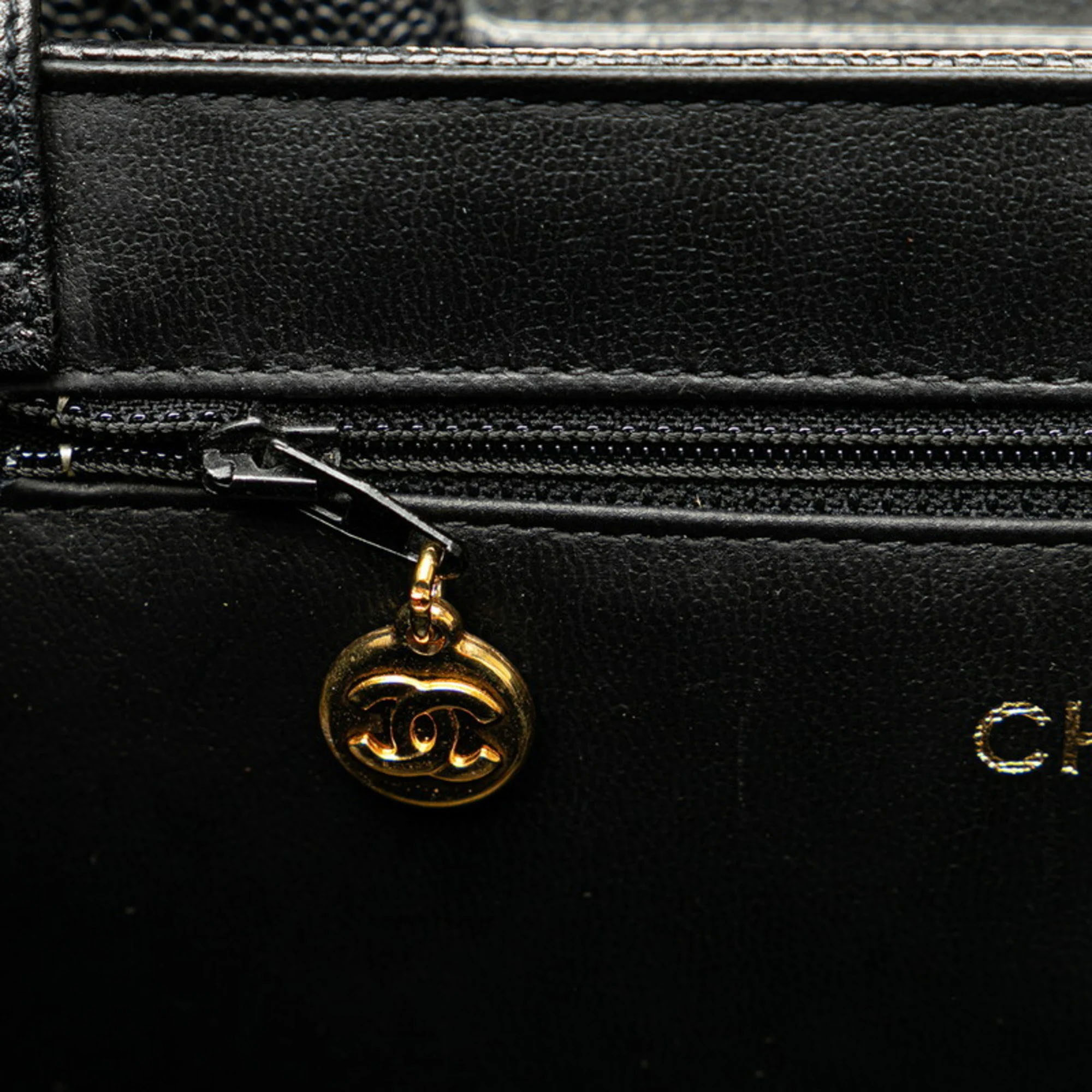 Chanel Black Caviar Leather Vanity Train Case