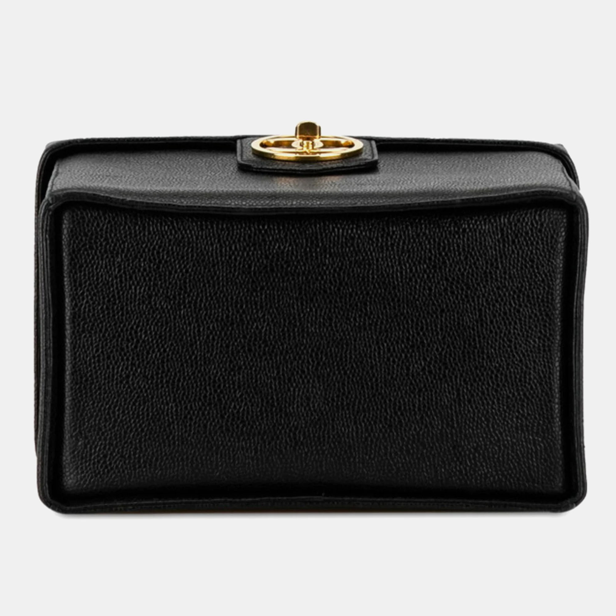 Chanel Black Caviar Leather Vanity Train Case