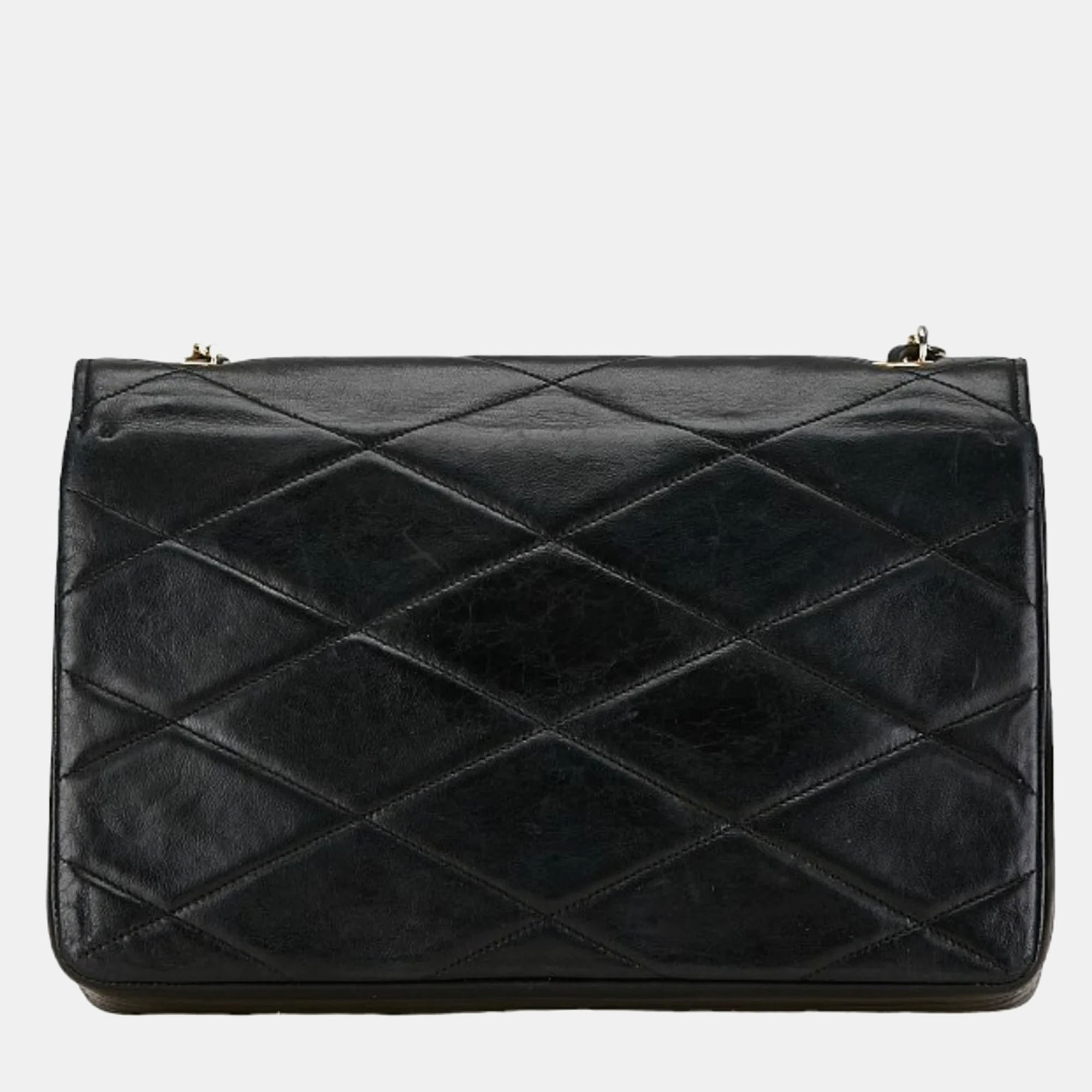 Chanel Black Quilted Lambskin Diamond Flap Bag