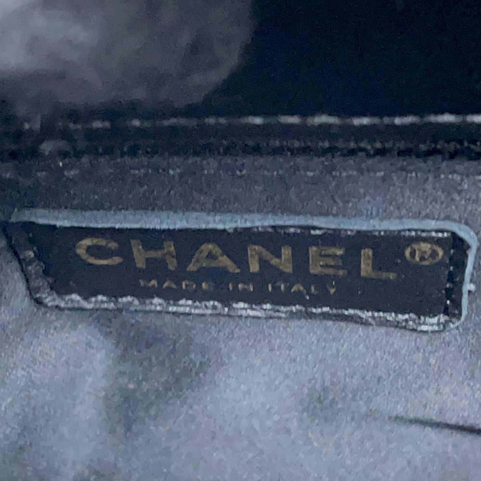 Chanel Black Lambskin Resin Quilted Small Bucket Bag