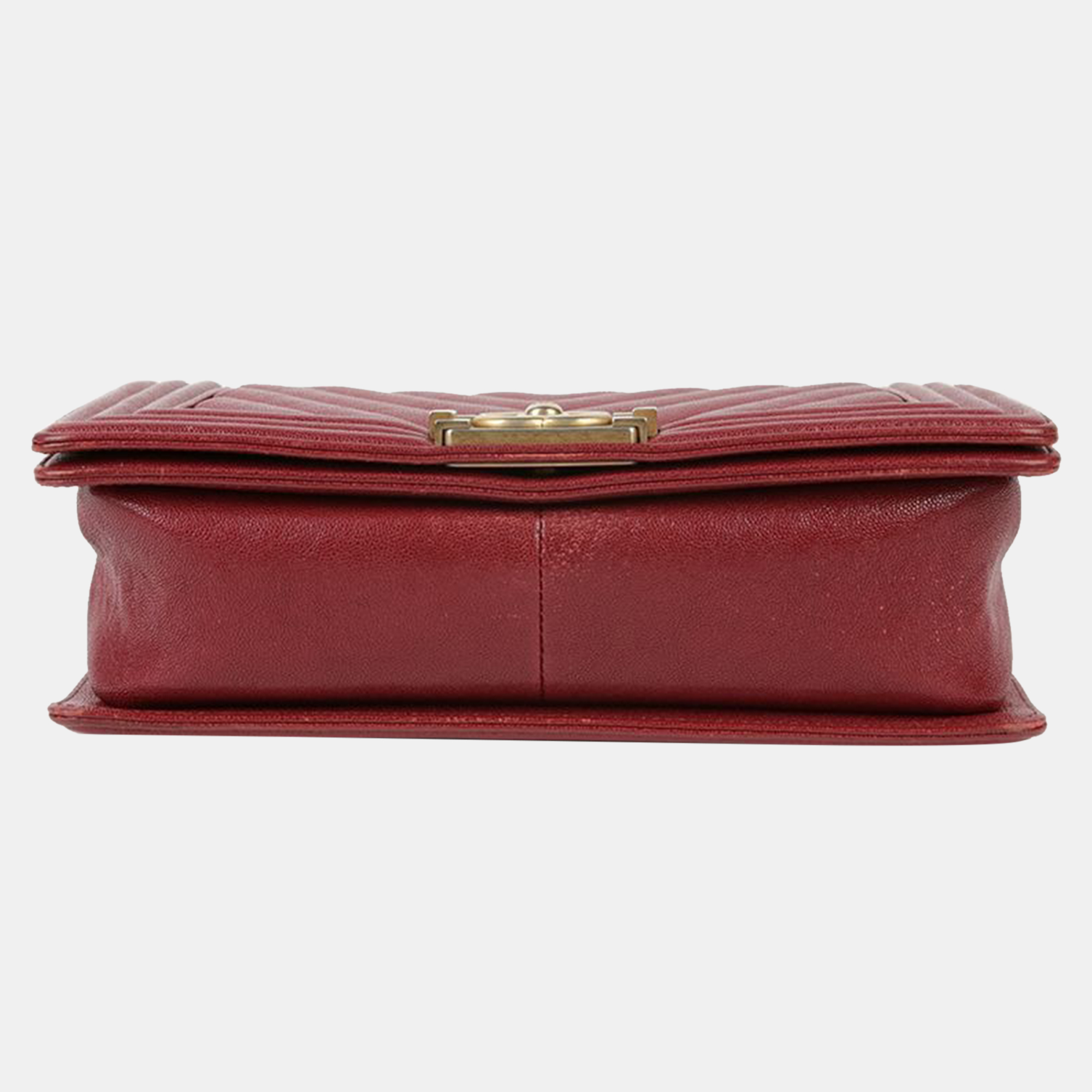 Chanel Maroon Leather Medium Boy Shoulder Bag