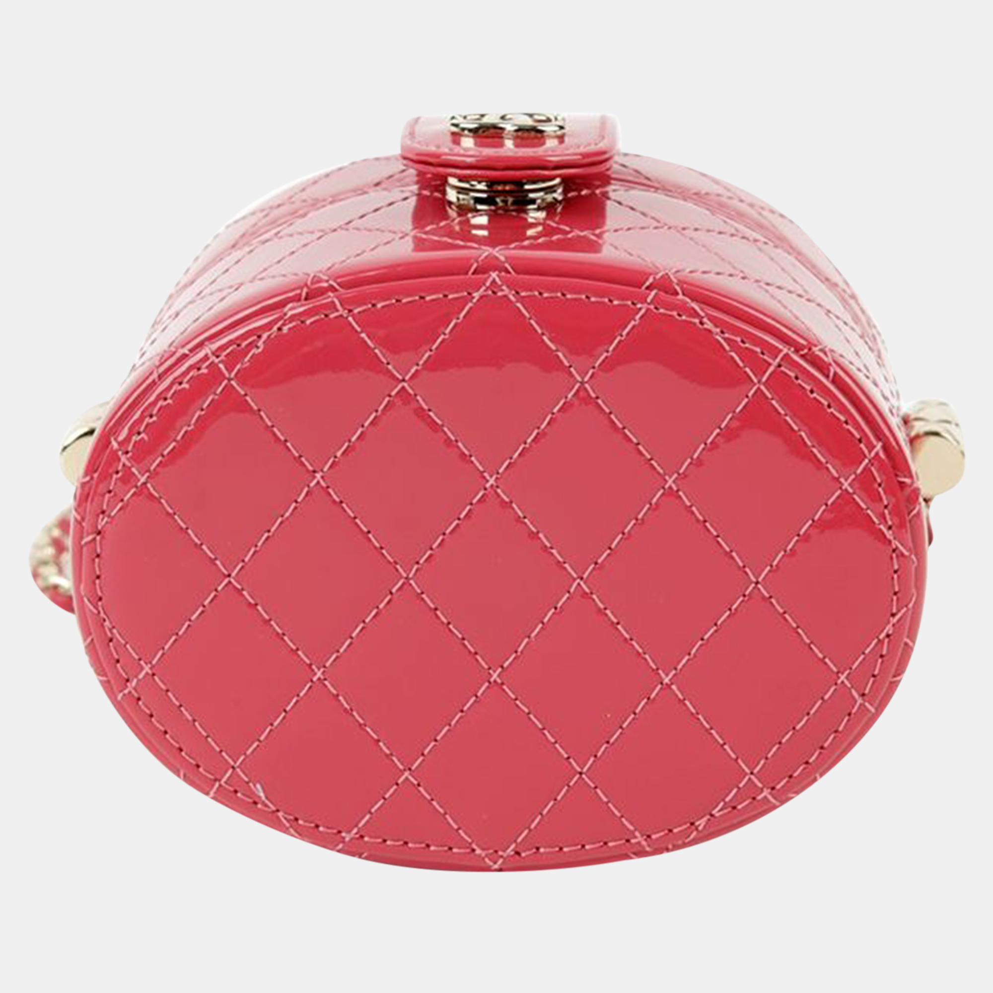 Chanel Pink Patent Leather Vanity Case Shoulder Bag