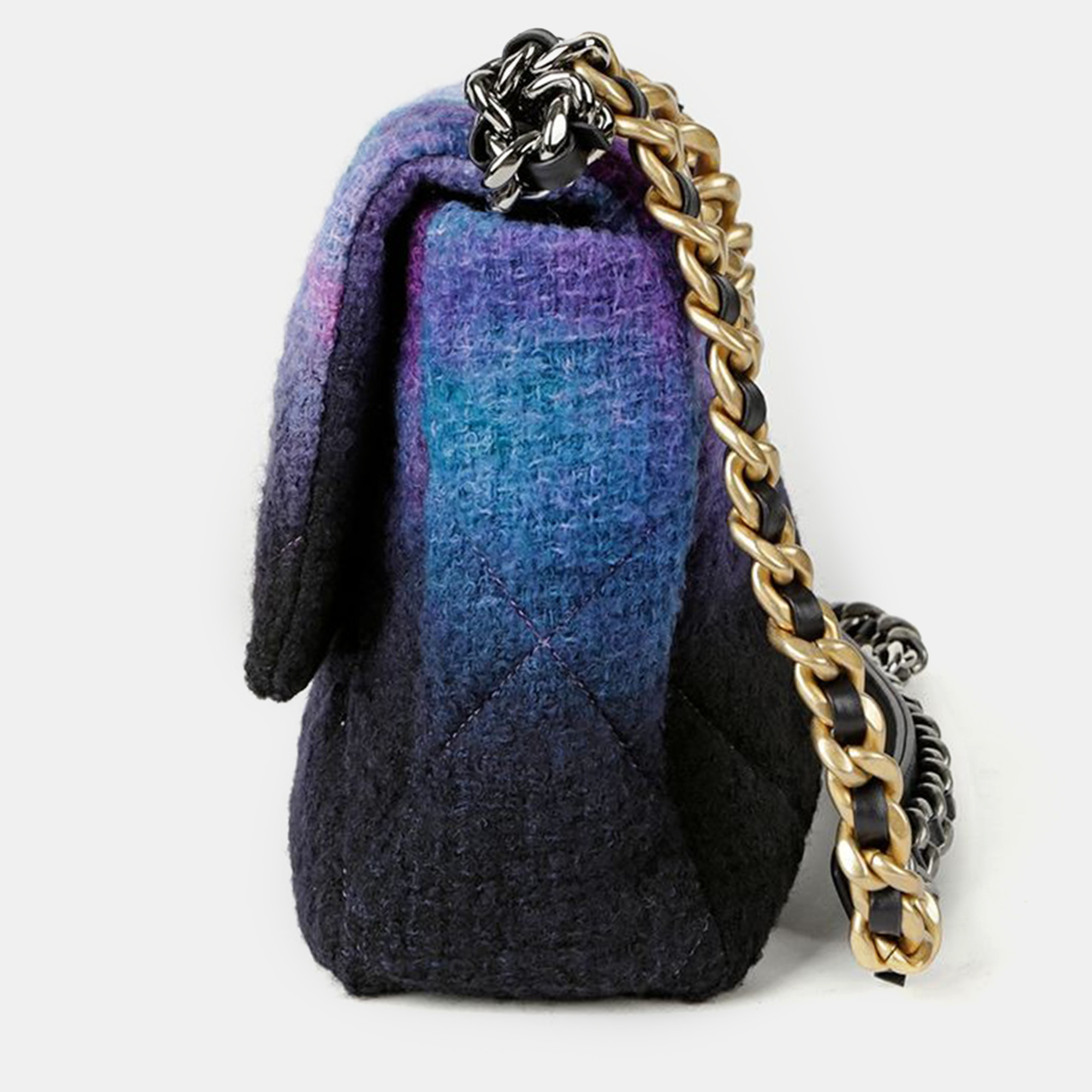 Chanel Multicolour Ombre Wool Large 19 Shoulder Bag