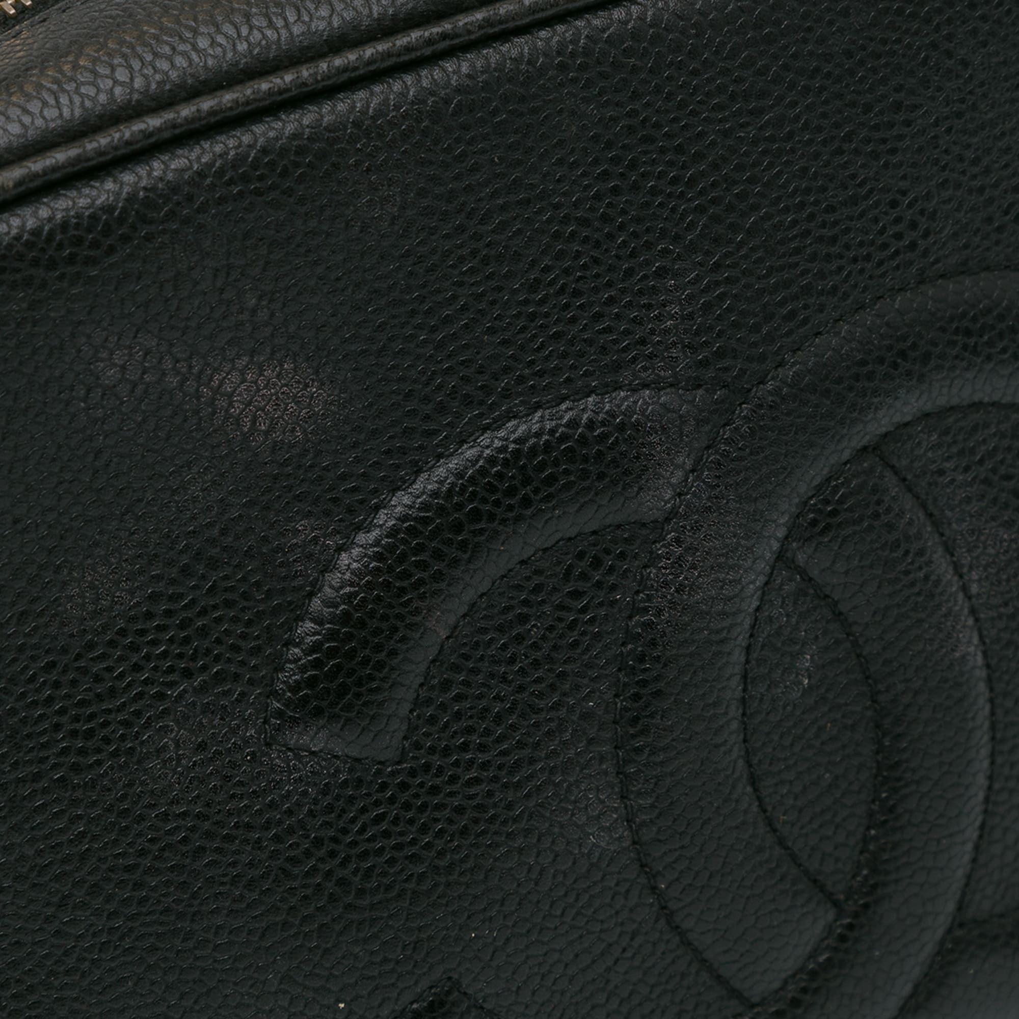 Chanel Black Caviar Leather Vanity Case Bag