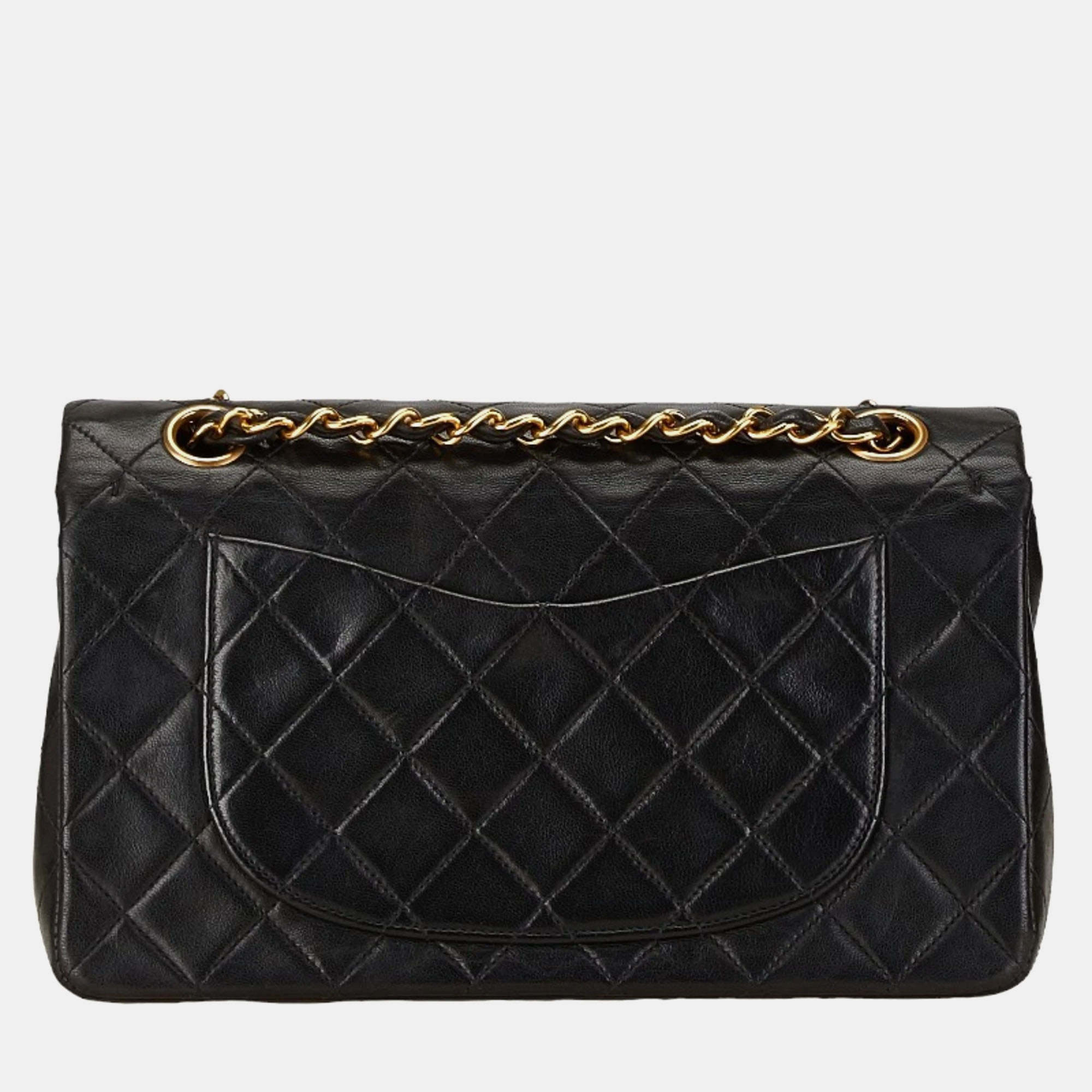 Chanel Black Leather Small Classic Double Flap Shoulder Bag