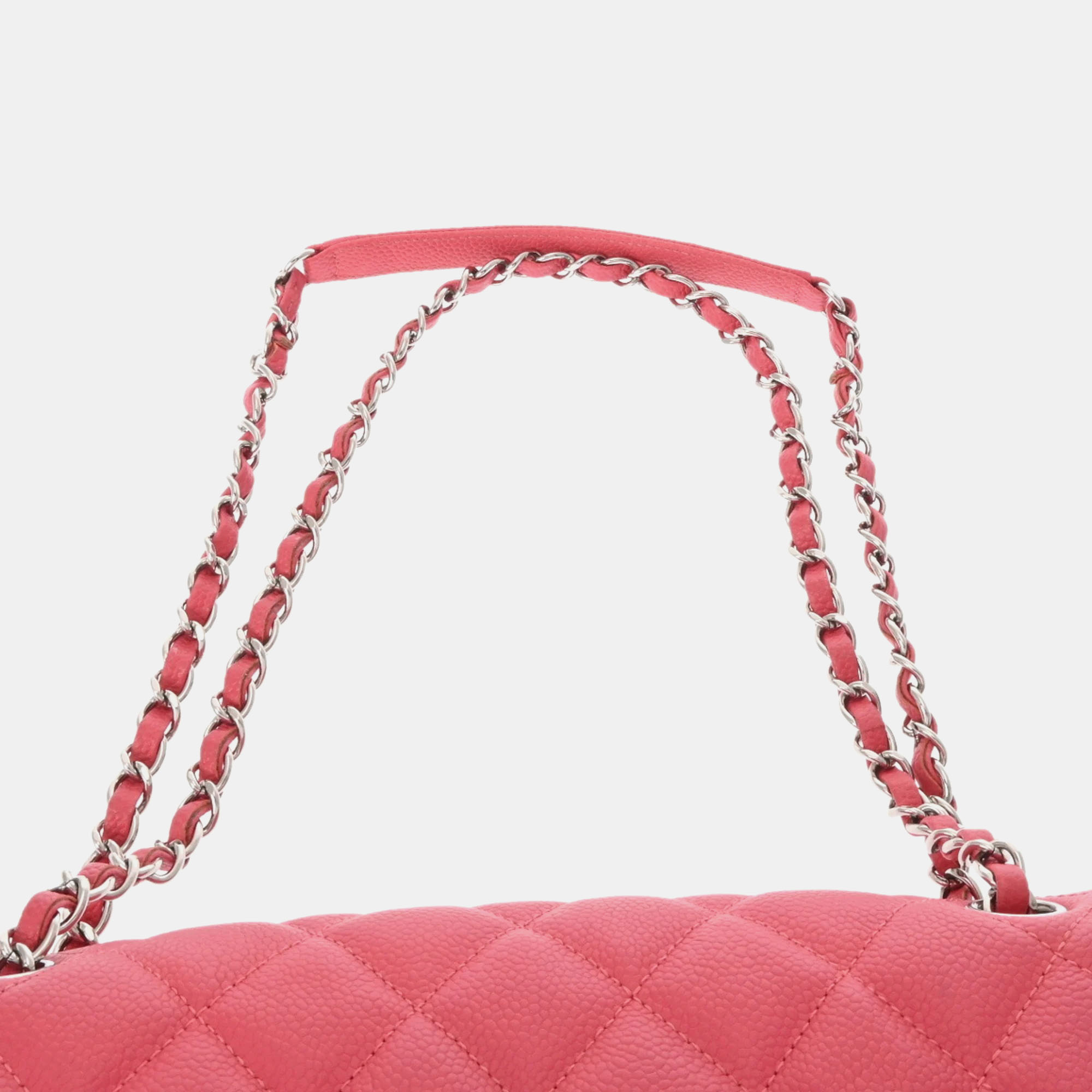 Chanel Pink Medium Quilted Caviar Easy Flap Bag