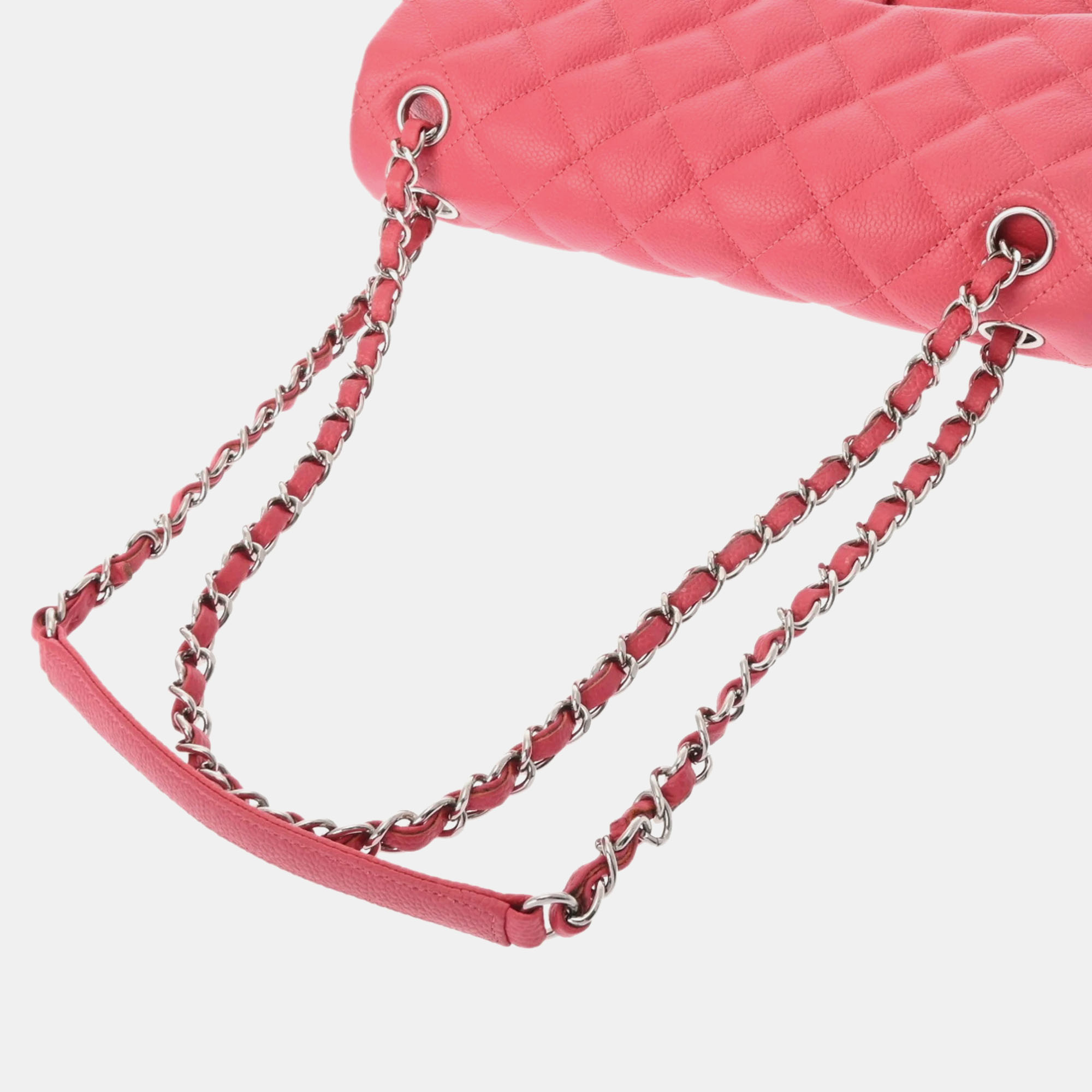 Chanel Pink Medium Quilted Caviar Easy Flap Bag