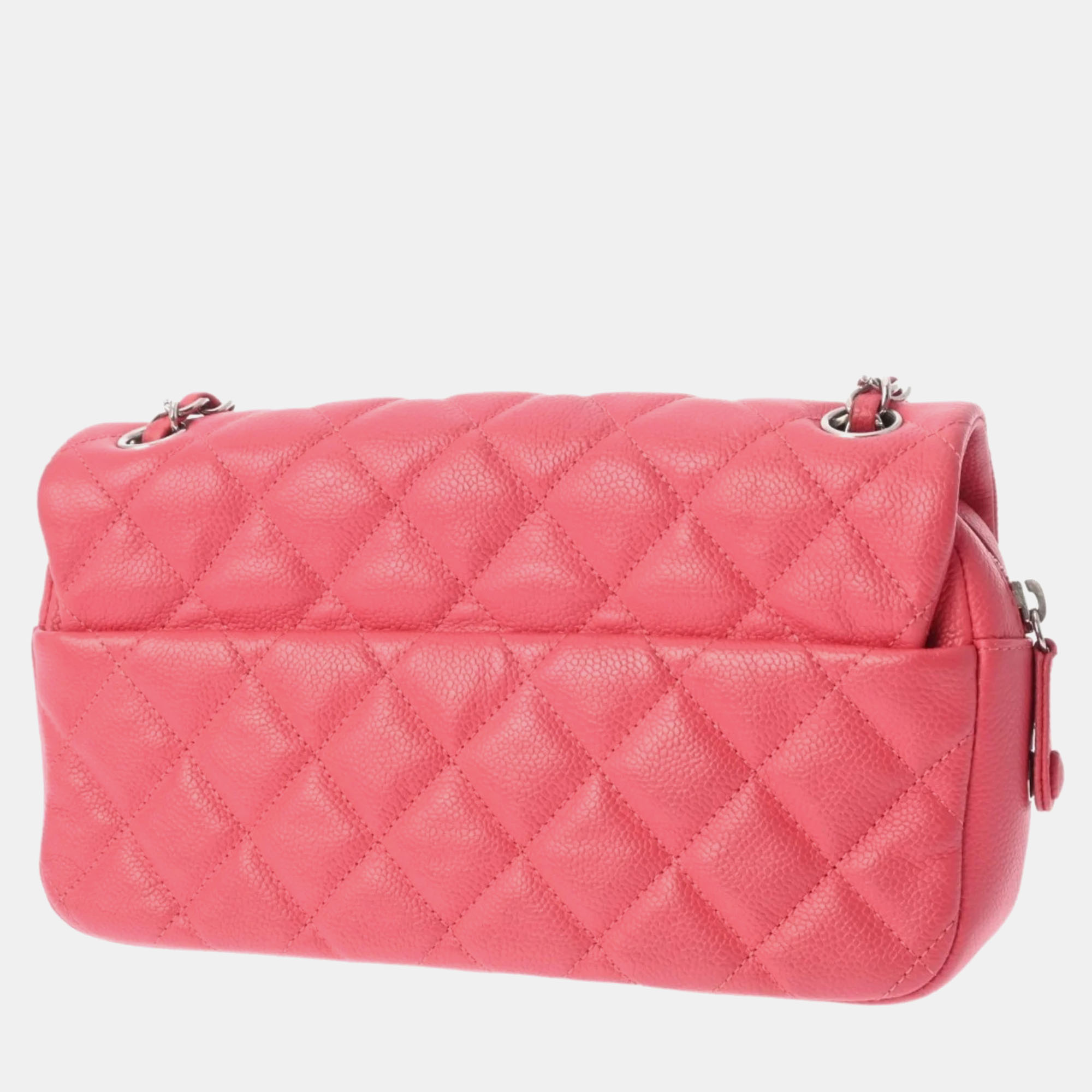 Chanel Pink Medium Quilted Caviar Easy Flap Bag