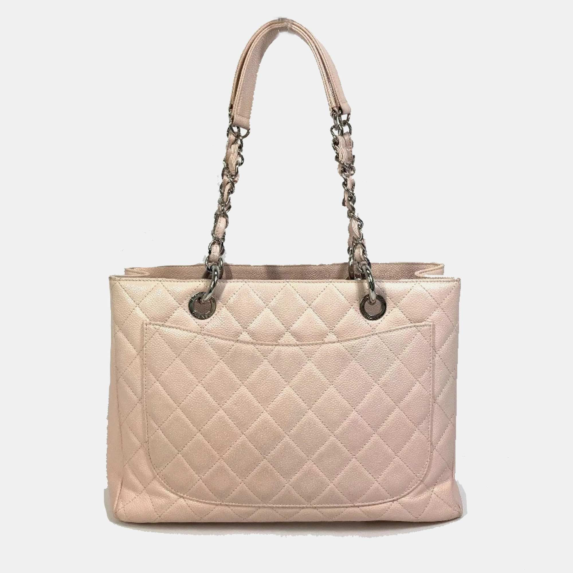 Chanel Pink Caviar Leather Quilted GST Tote Bag