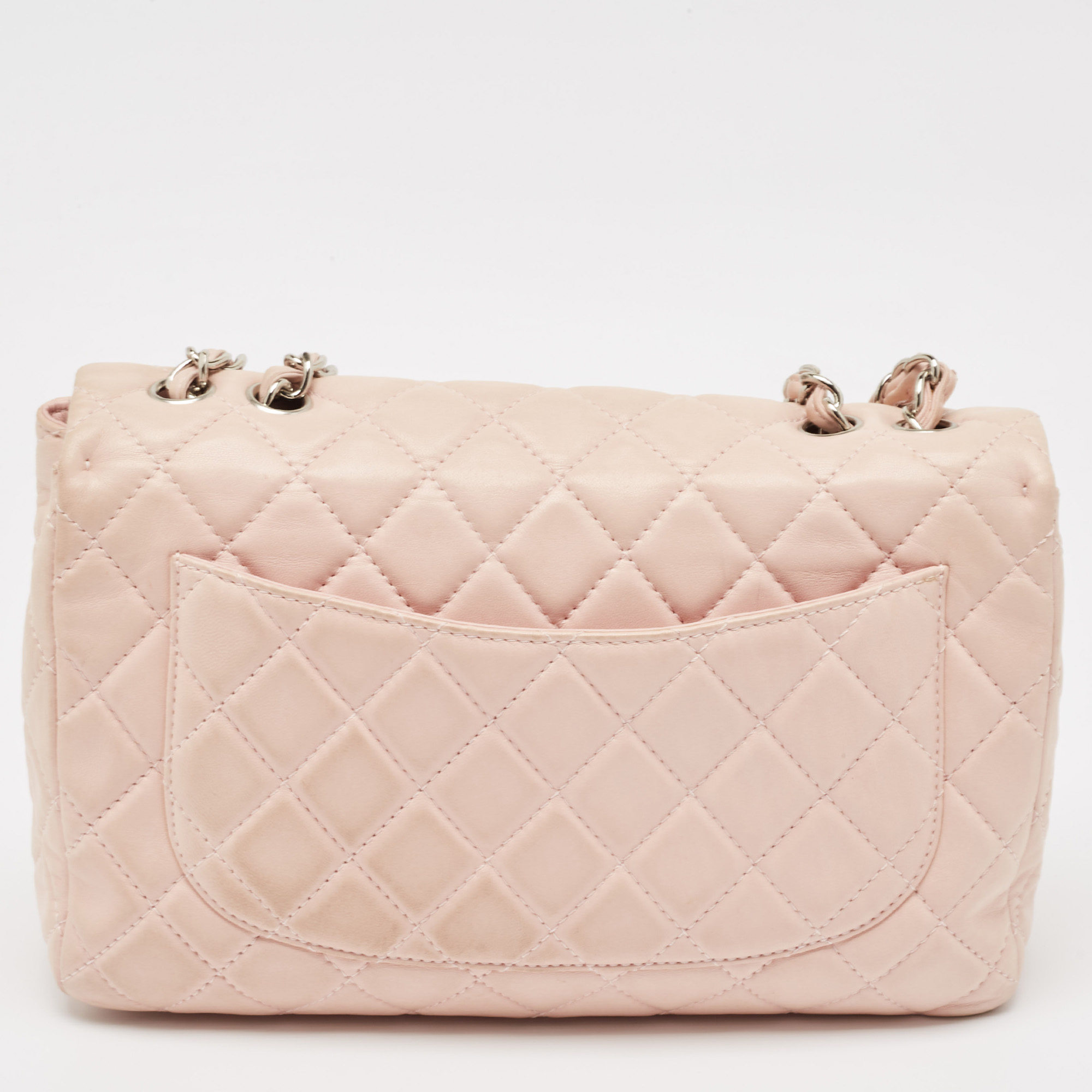 Chanel Light Pink Quilted Leather Jumbo Classic Single Flap Bag