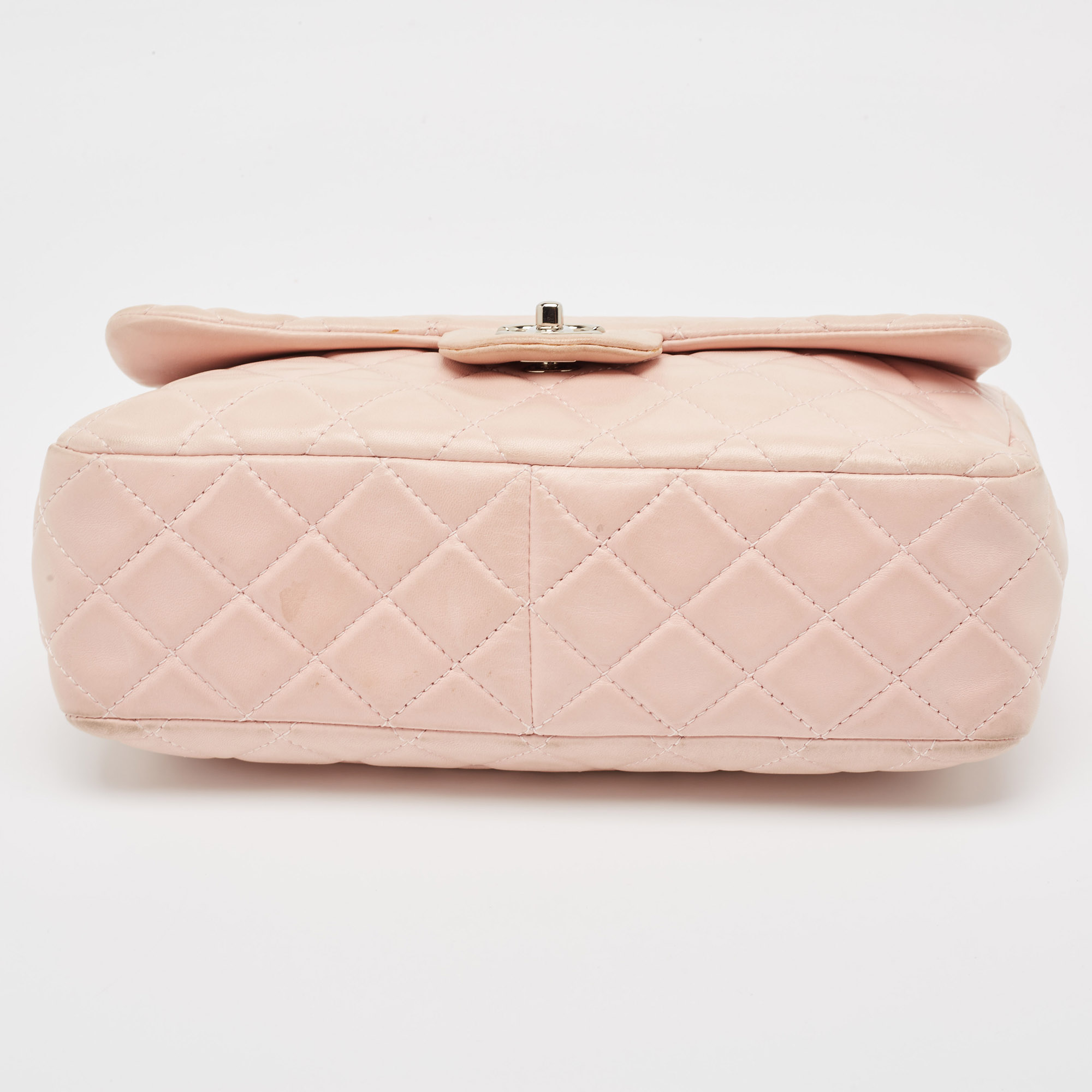 Chanel Light Pink Quilted Leather Jumbo Classic Single Flap Bag