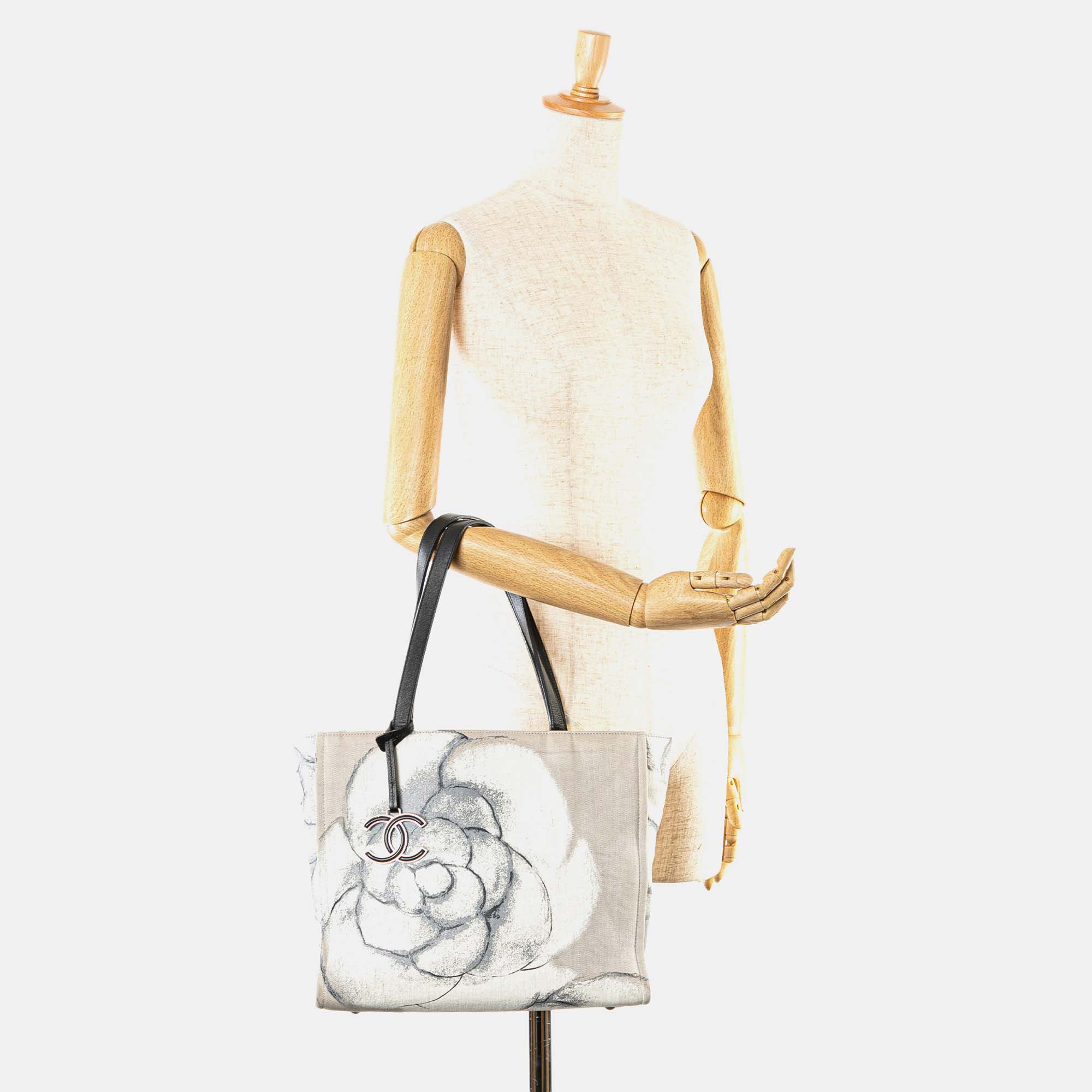 Chanel Multicolor Canvas Camellia Shopper Tote Bag