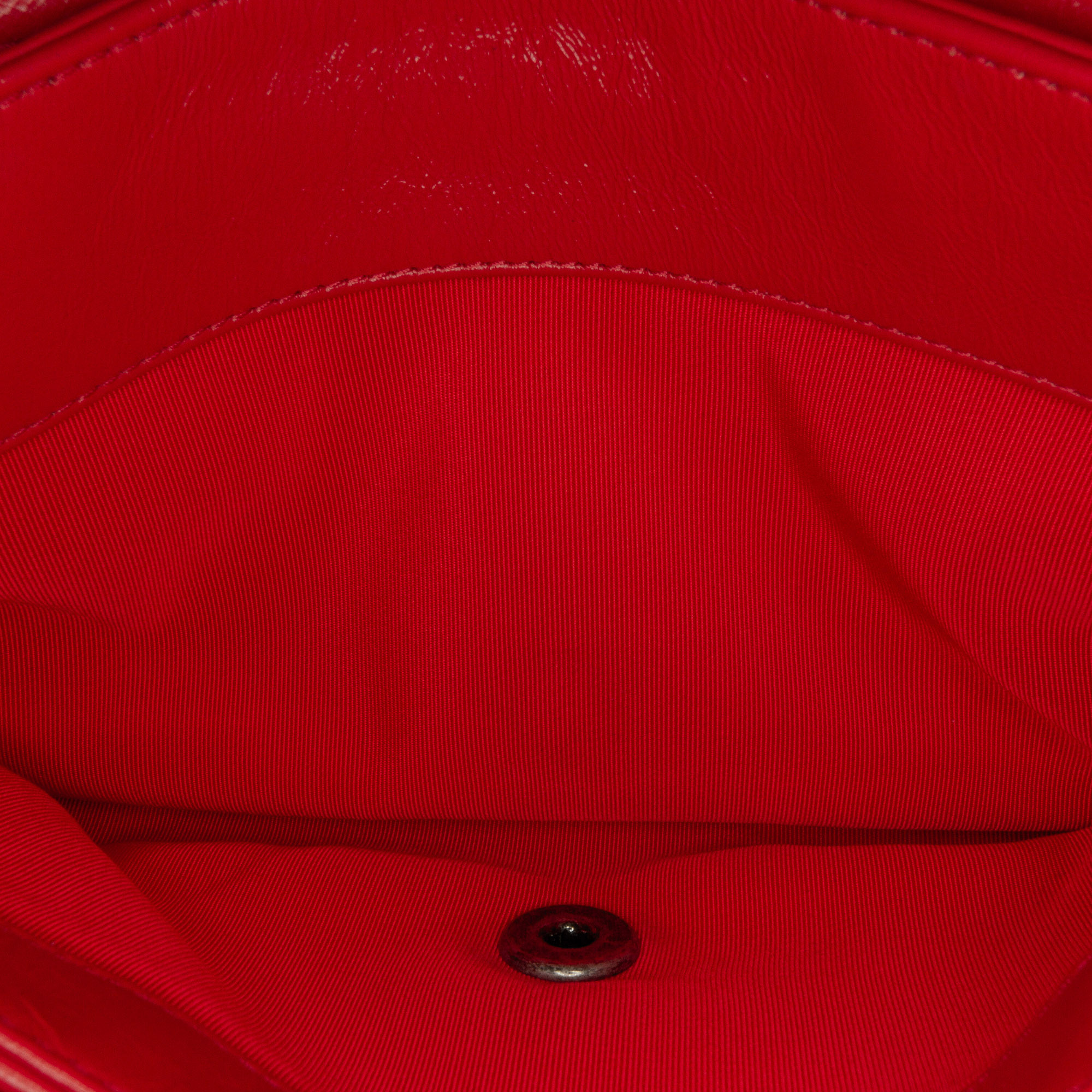 Chanel Red Crinkled Calfskin Chain Flap Bag