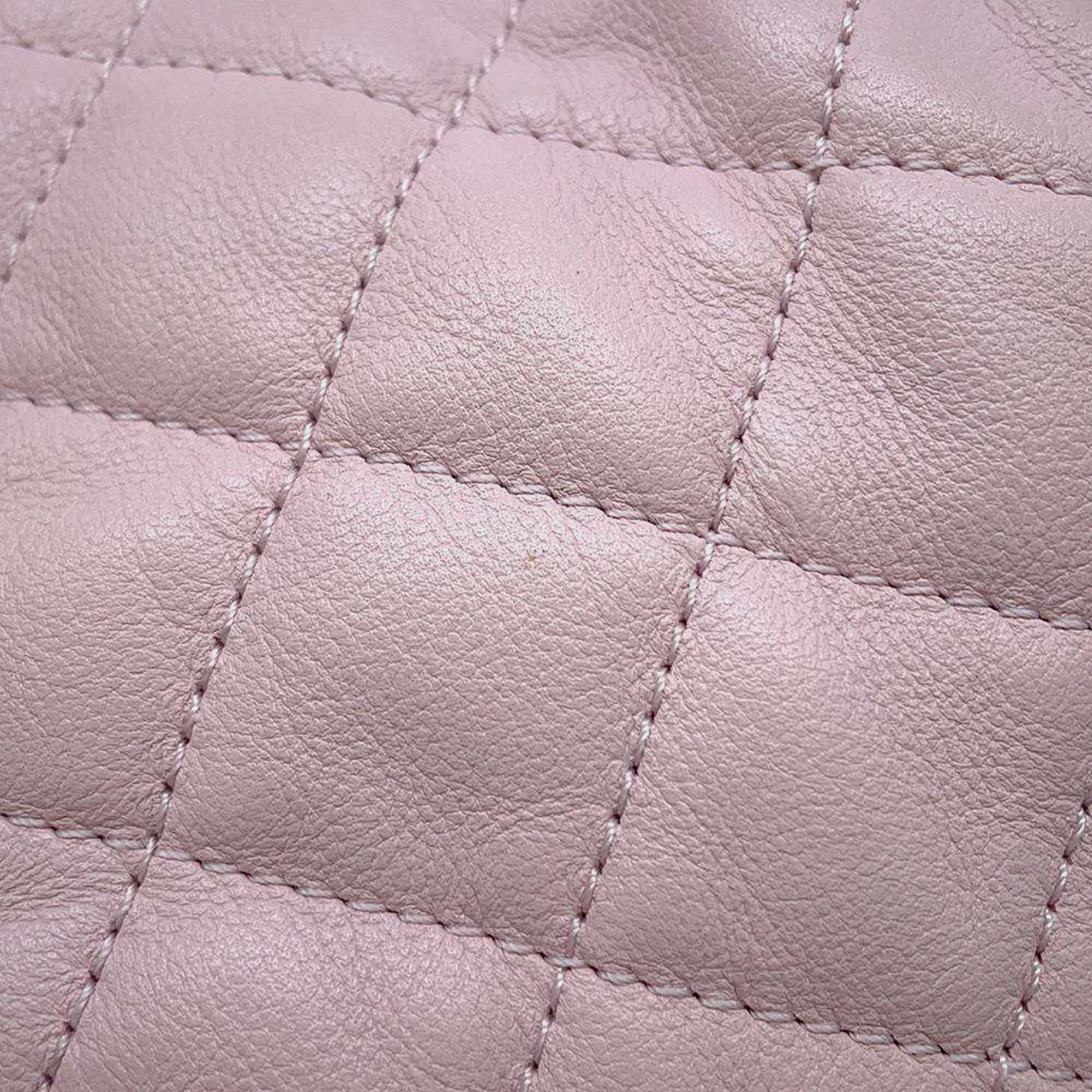 Chanel Light Pink Calfskin Quilted Pearl Mini About Pearls Drawstring Bucket Bag