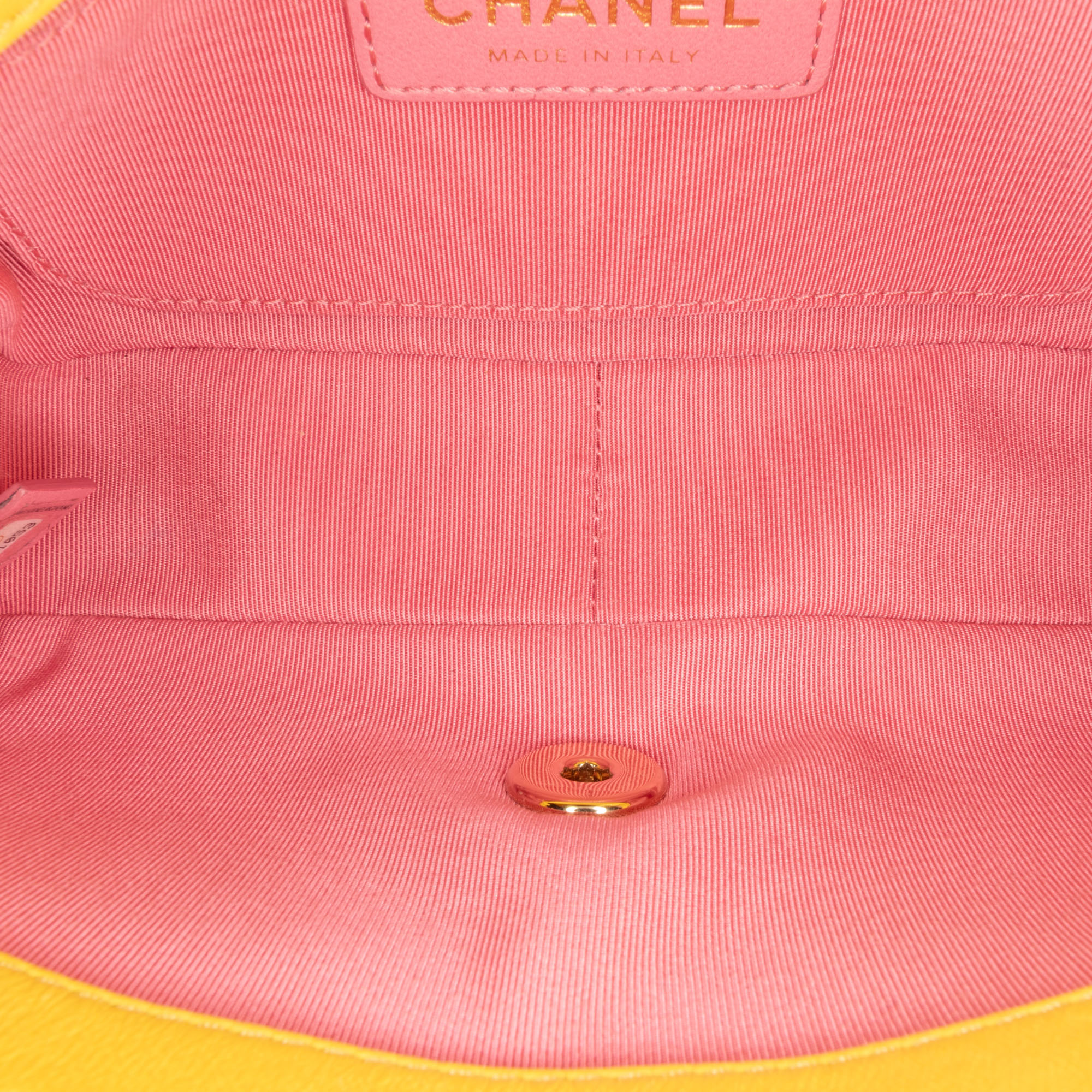 Chanel Yellow Lambskin Entwined Chain Flap Bag