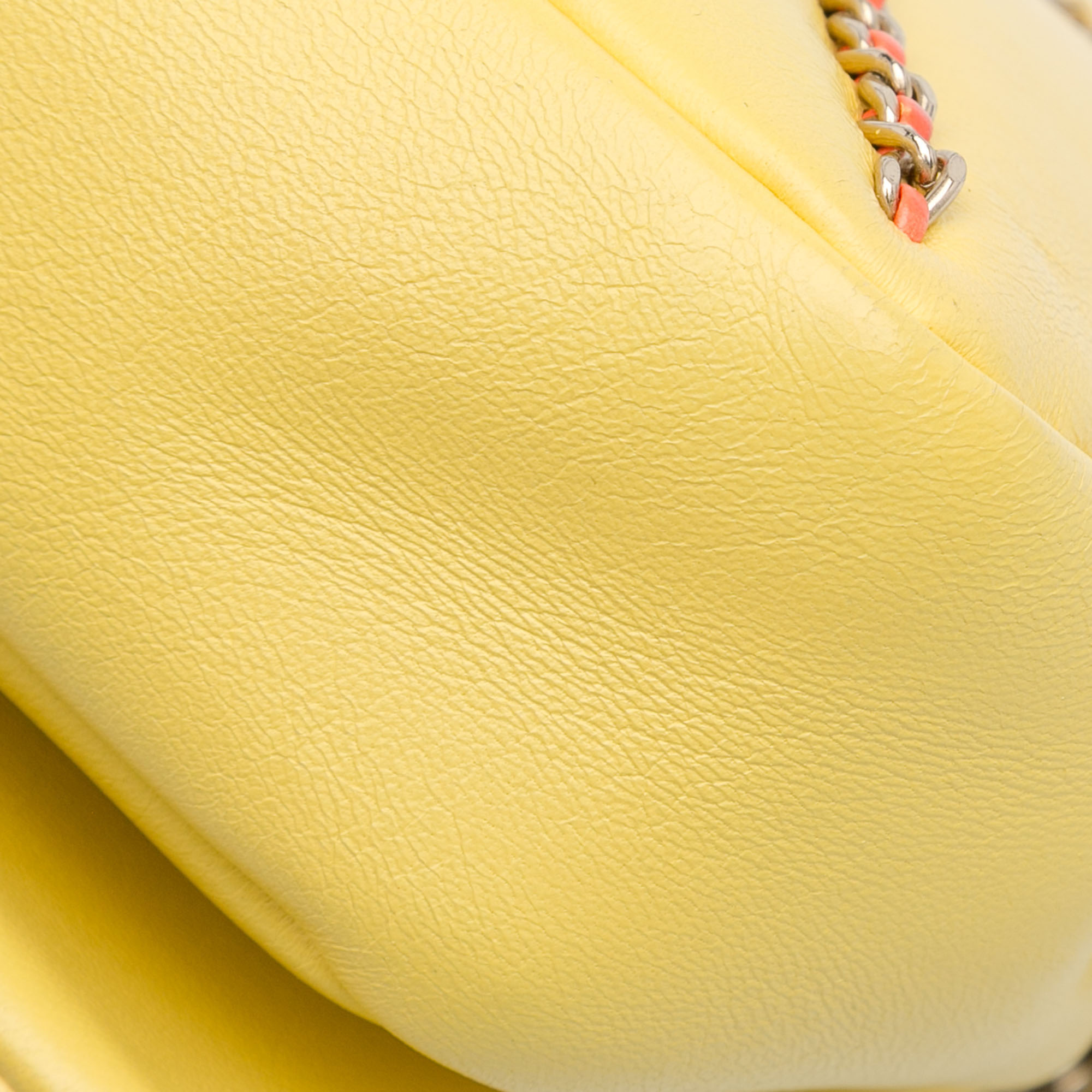 Chanel Yellow Lambskin Entwined Chain Flap Bag