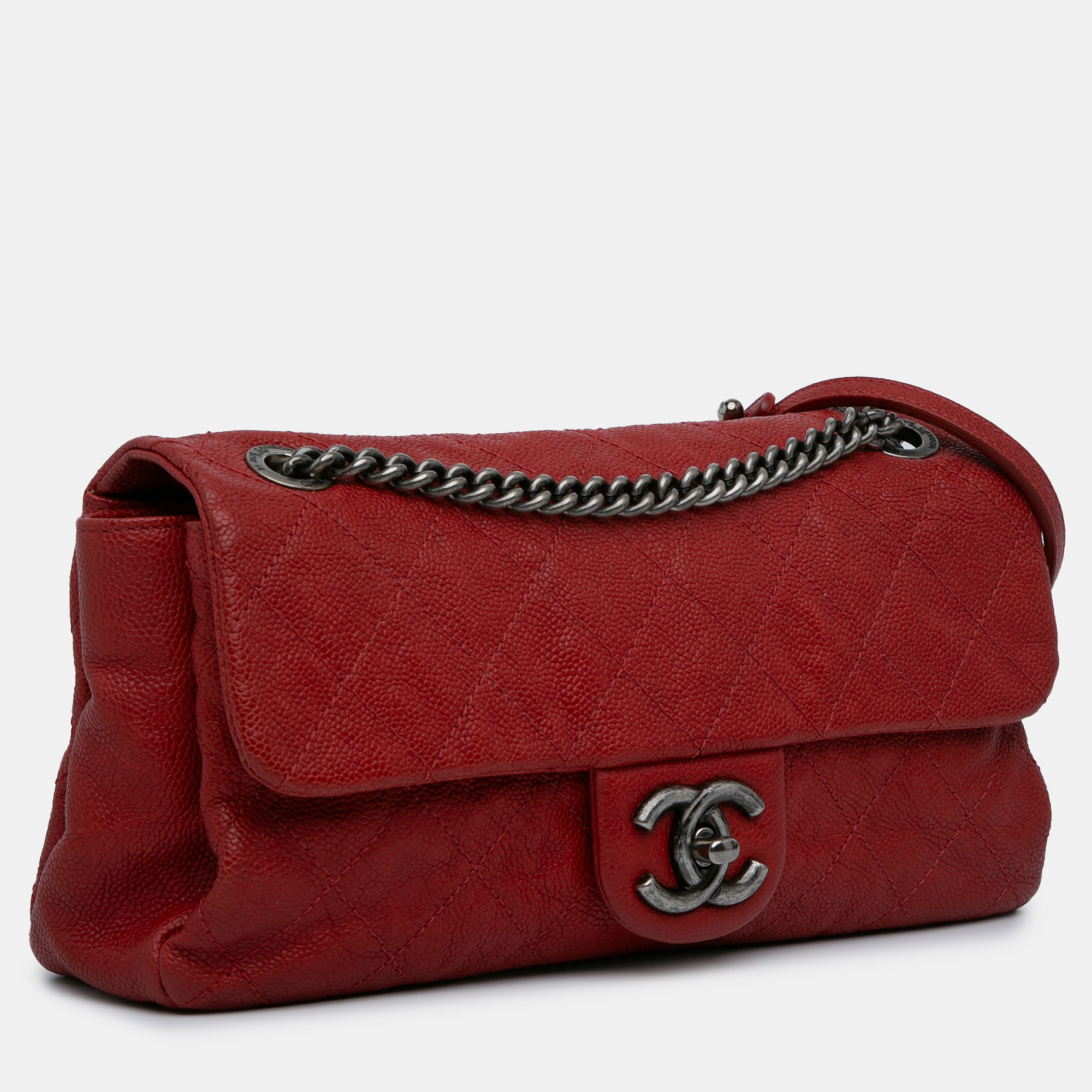 Chanel Red Caviar Quilted Simply CC Flap Bag