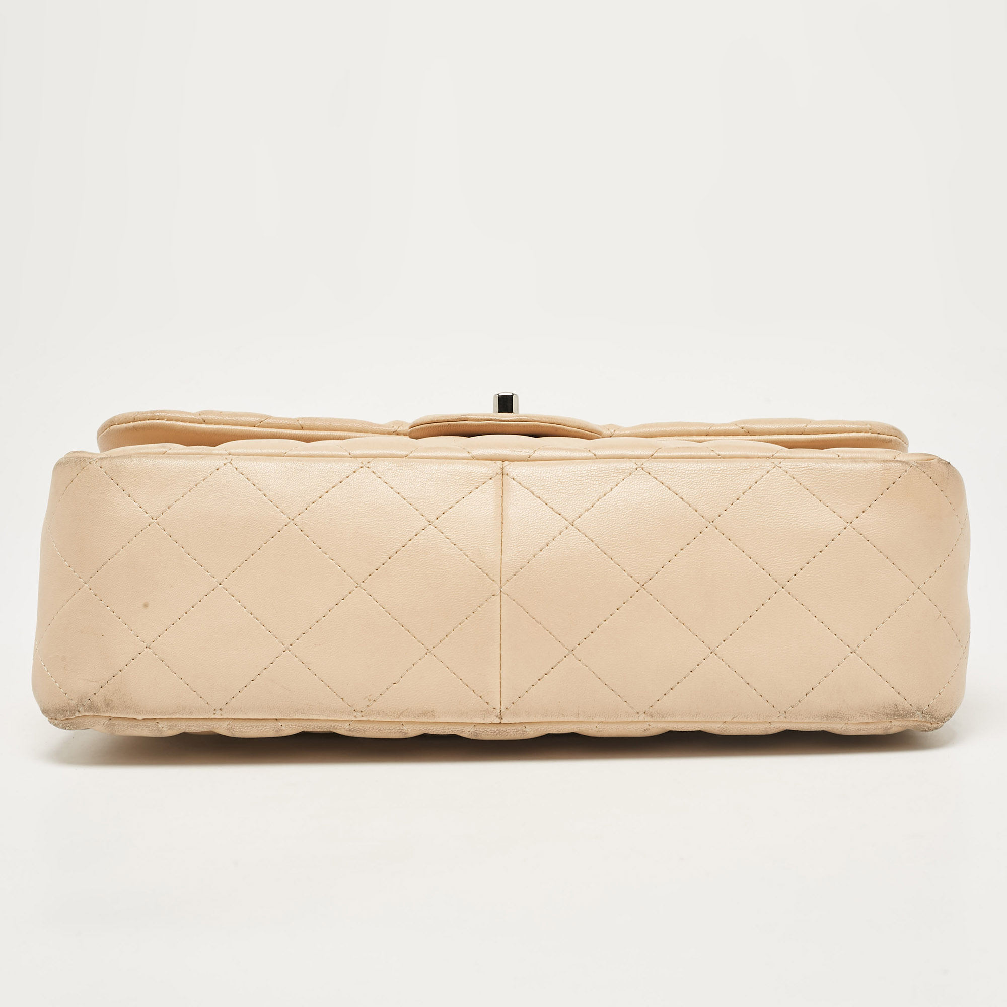 Chanel Beige Quilted Leather Jumbo Classic Double Flap Bag